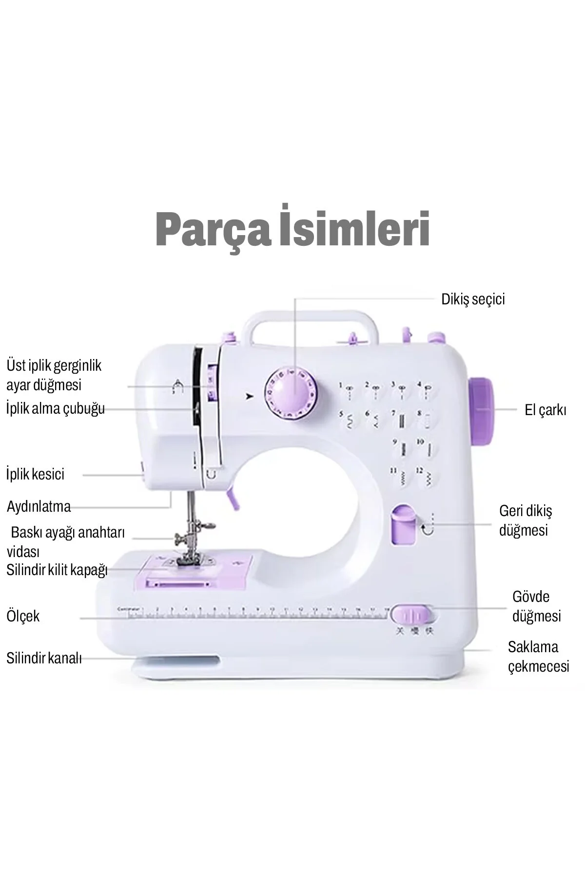 DEMPOWER 12 Dikiş Fonksiyonlu Ev Tipi Dikiş Makinesi