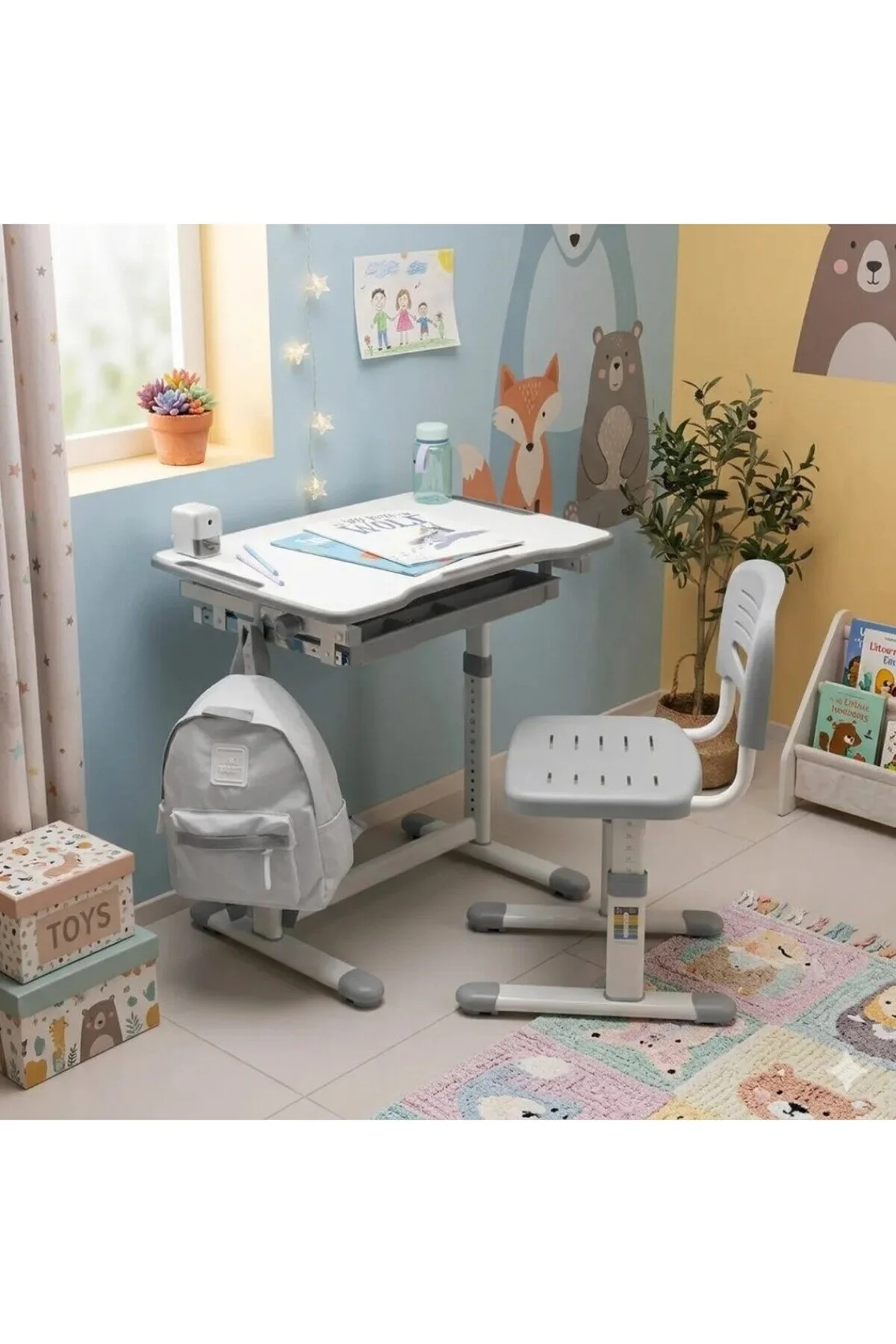 Digitus Ayarlanabilir Ergonomik Çocuk Aktivite Masası (3-10 Yaş-GRİ)