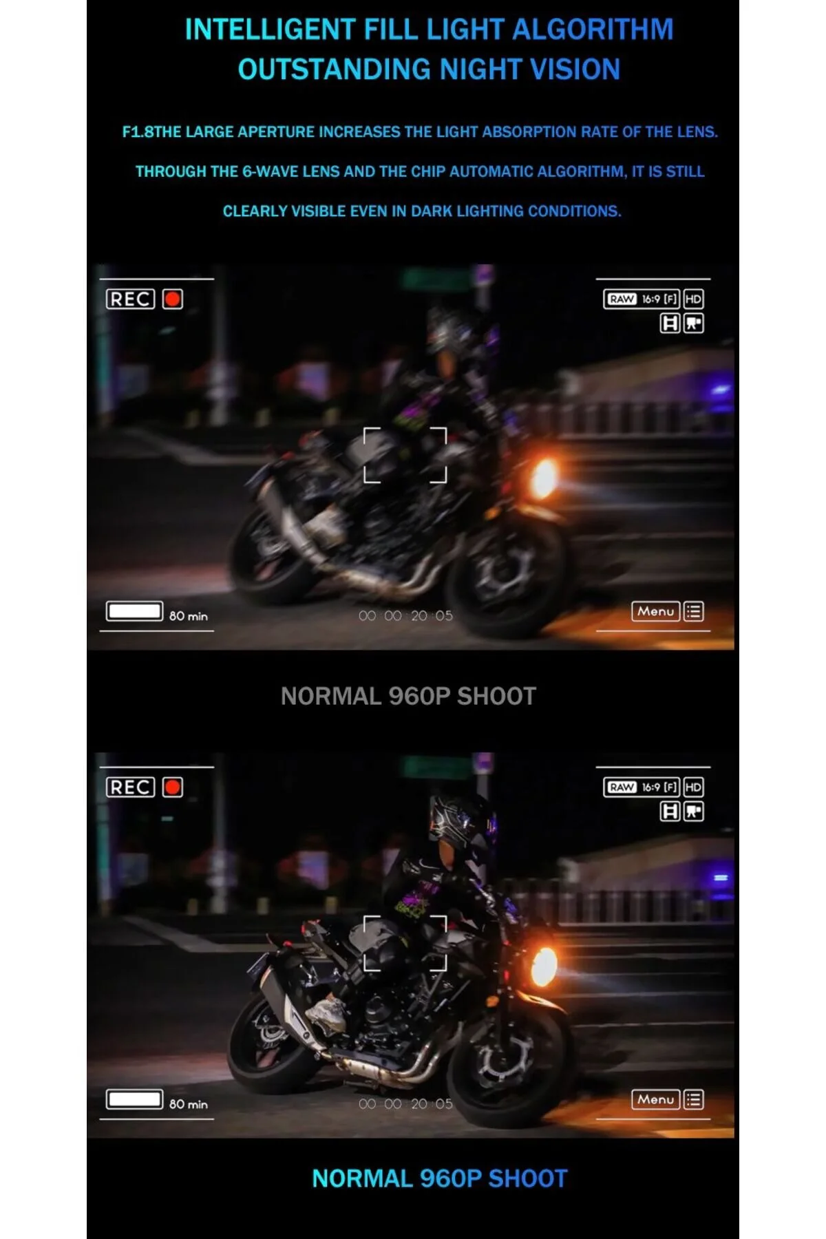 Dynego Intercom Kameralı Motosiklet Bluetooth Kask Kulaklık Ses Kontrolü 1080p Video Kayıt Videolu Interkom