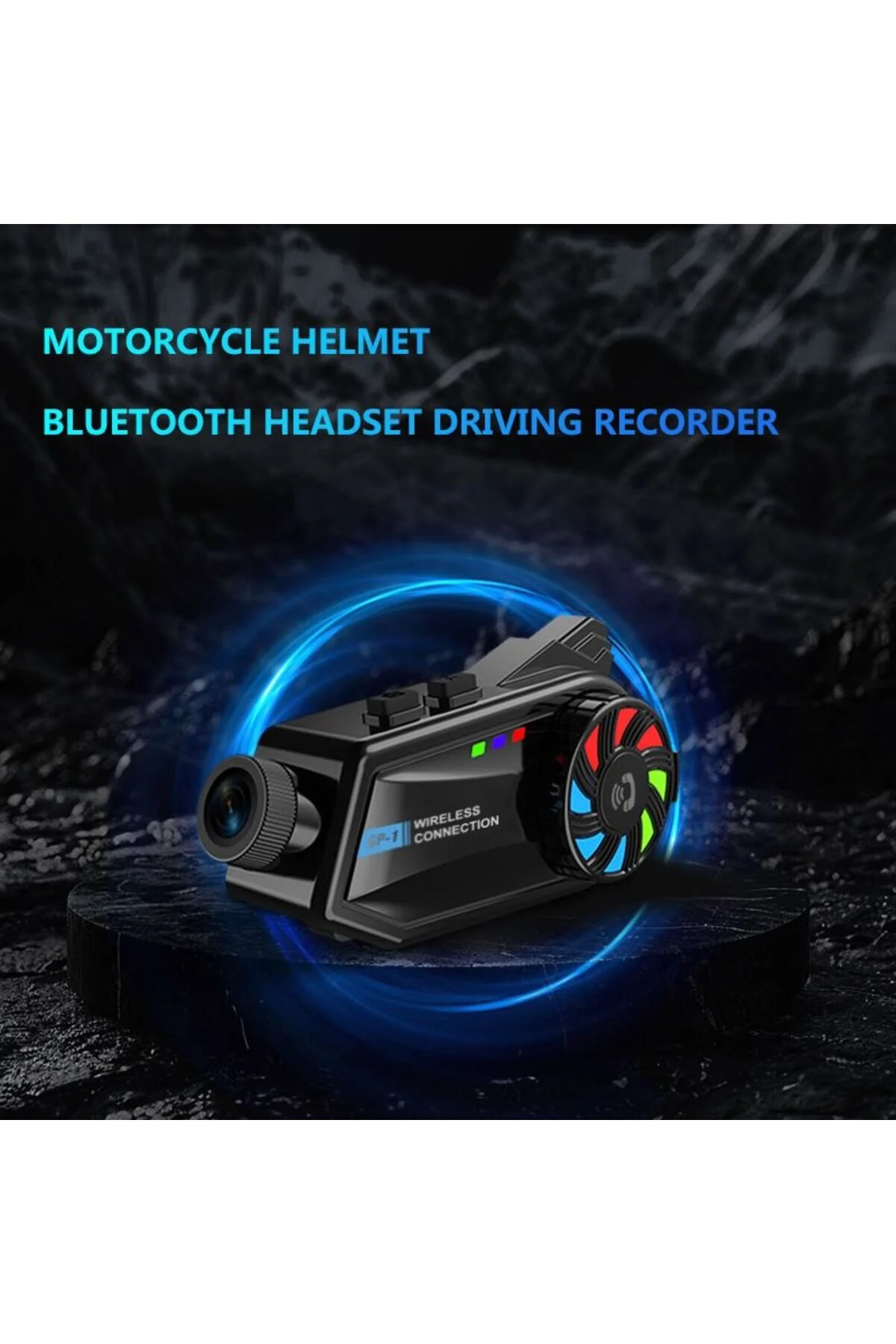 Dynego Intercom Kameralı Motosiklet Bluetooth Kask Kulaklık Ses Kontrolü 1080p Video Kayıt Videolu Interkom