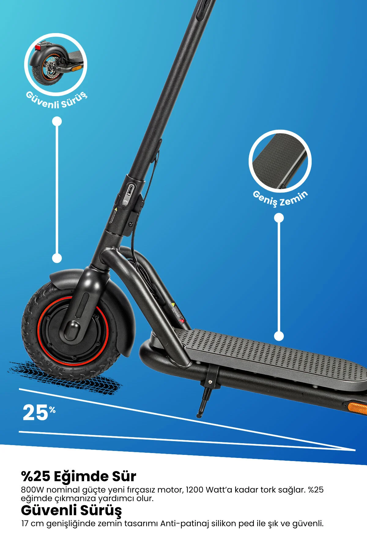 ELECTROLL N65 Elektrikli Scooter 1200 Watt Yenilikçi Teknoloji, Zarif Tasarım, Üstün Konfor, Güvenli Sürüş