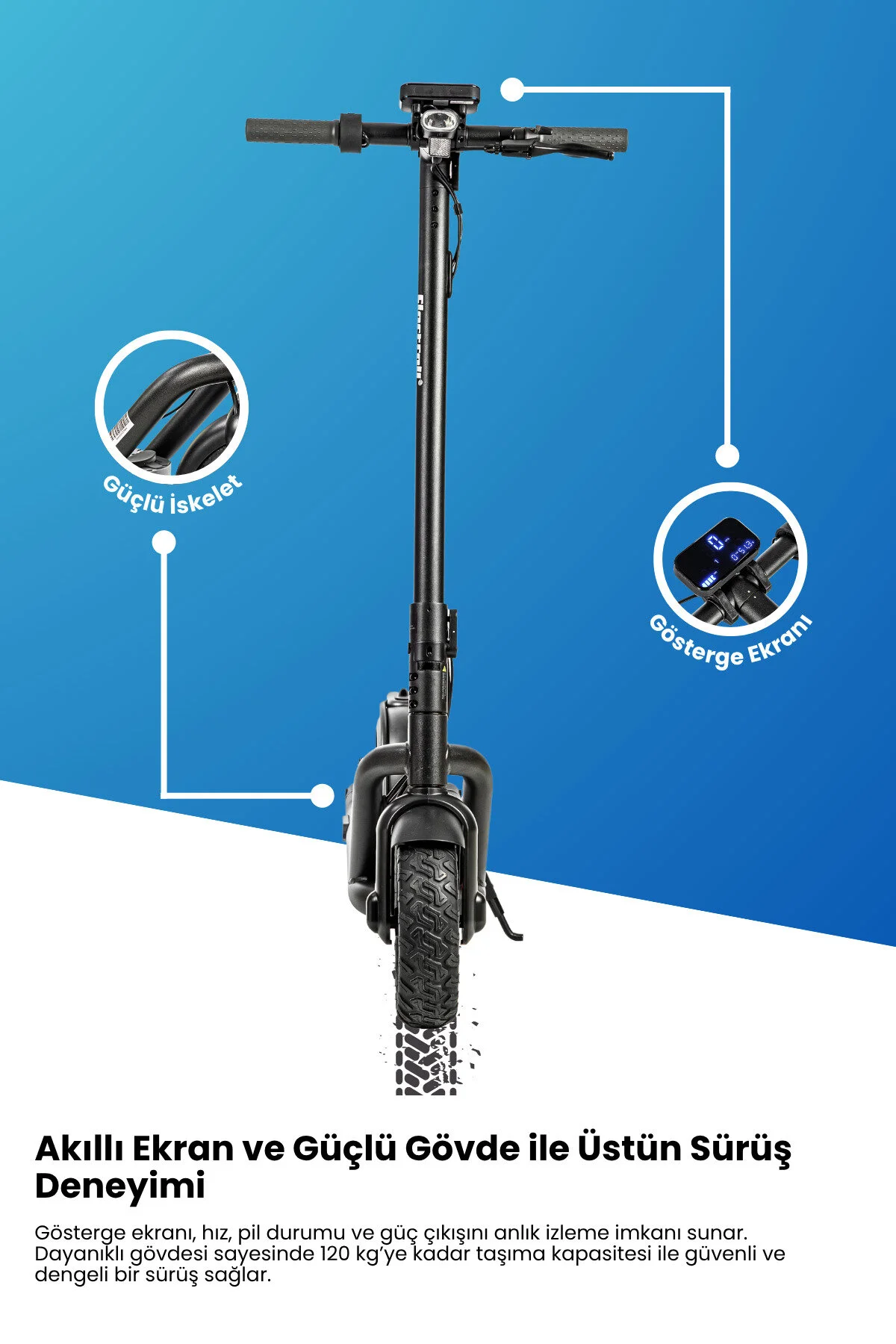 ELECTROLL N65 Elektrikli Scooter 1200 Watt Yenilikçi Teknoloji, Zarif Tasarım, Üstün Konfor, Güvenli Sürüş