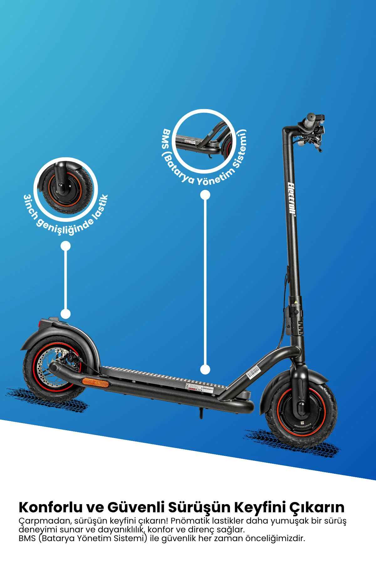 ELECTROLL N65 Elektrikli Scooter 1200 Watt Yenilikçi Teknoloji, Zarif Tasarım, Üstün Konfor, Güvenli Sürüş