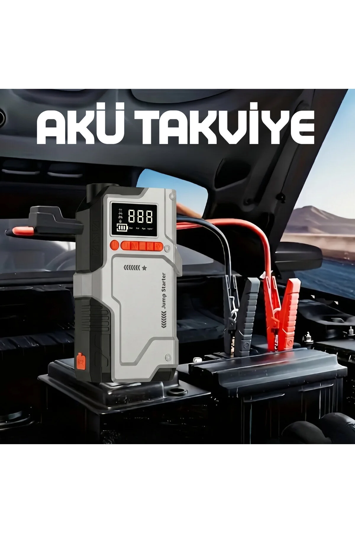 Enshall HARVOX 12000mAh 4’ü 1 Arada Akü Takviye Cihazı 150 PSI Kompresör Lastik Şişirme Pompası Led Işıklı Powerbank Özellikli Acil Durum 1000A Akü Takviye Cihazı Araç Motor Lastik Şişirme Hava Kompresörü