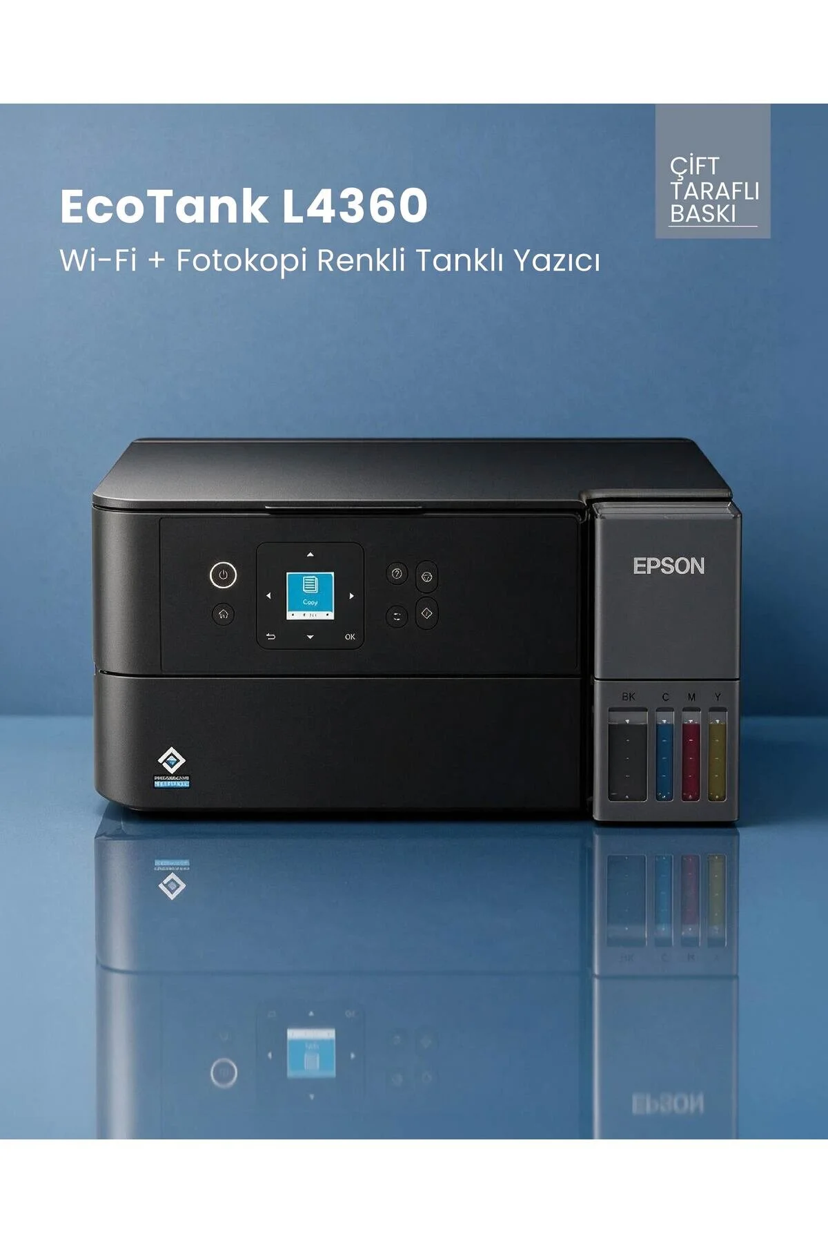 Epson EcoTank L4360 Wi-Fi Tarayıcı + Yazıcı + Fotokopi Renkli Çok Fonksiyonlu Tanklı Yazıcı