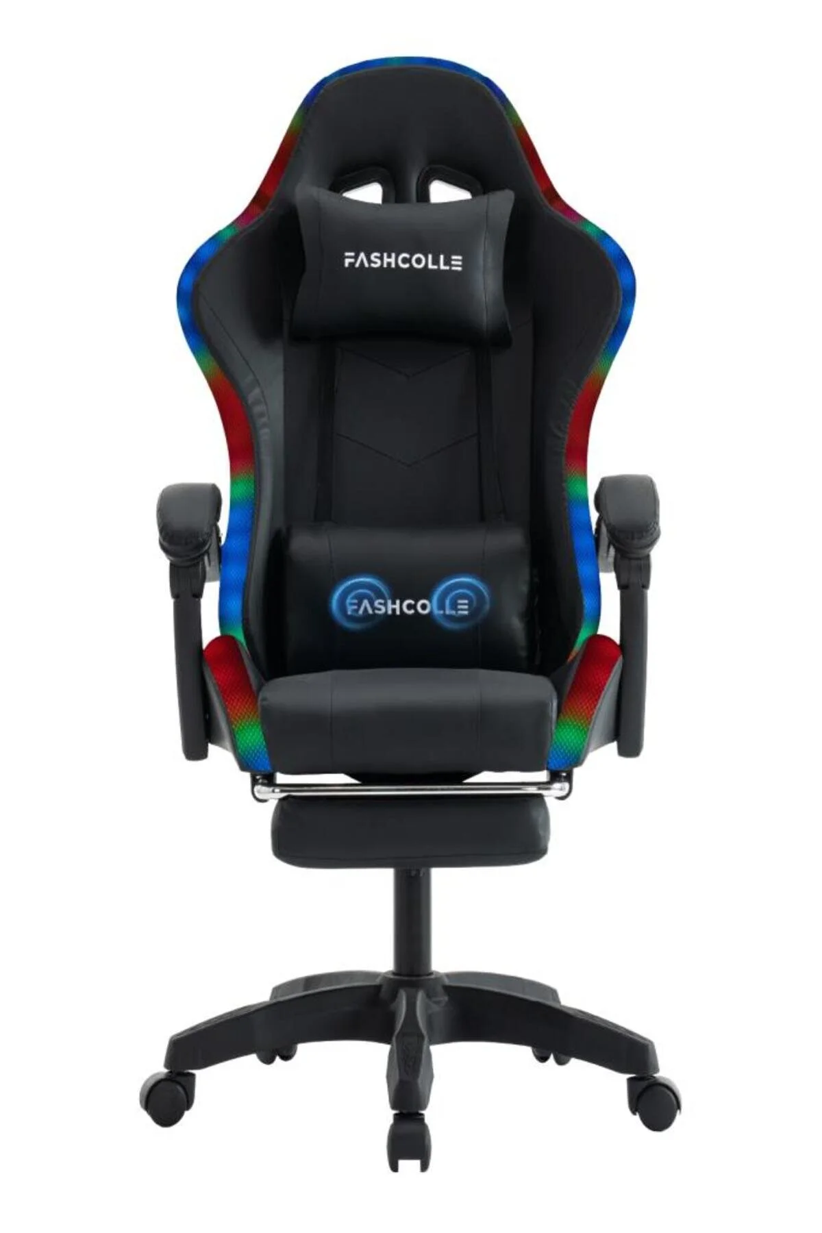 Fashcolle Black Star Işıklı - Masaj Özellikli Oyuncu Koltuğu Black