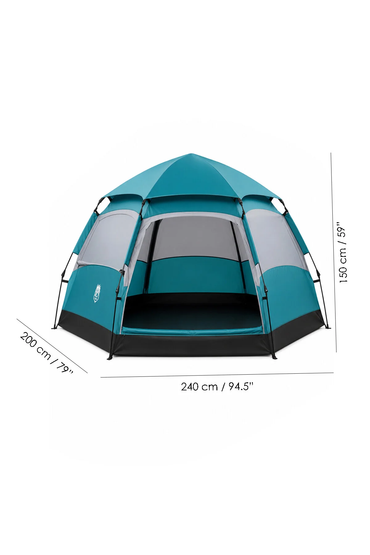 Fischer Altıgen Kamp Çadırı - 6 Kişilik Polyester 190 T Su Geçirmez Kumaş Outdoor Kamp Çadırı