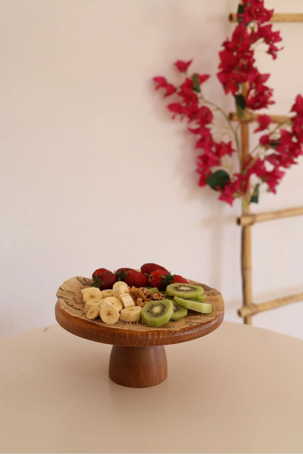 Genel Markalar 5li 2 Katlı Kek Standı, 25 Cm Pastalık, 25 Cm Risus, 17x25 Risus,25x25 Piramit Ahşap Çeyiz Seti