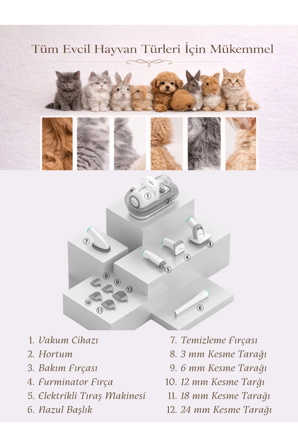 Greenwich Zero Point of Beauty Greenwich Tüy Tıraş Makinası Furminator / Kedi Köpek Vücut Pati Yüz Kulak Tarama Kesme