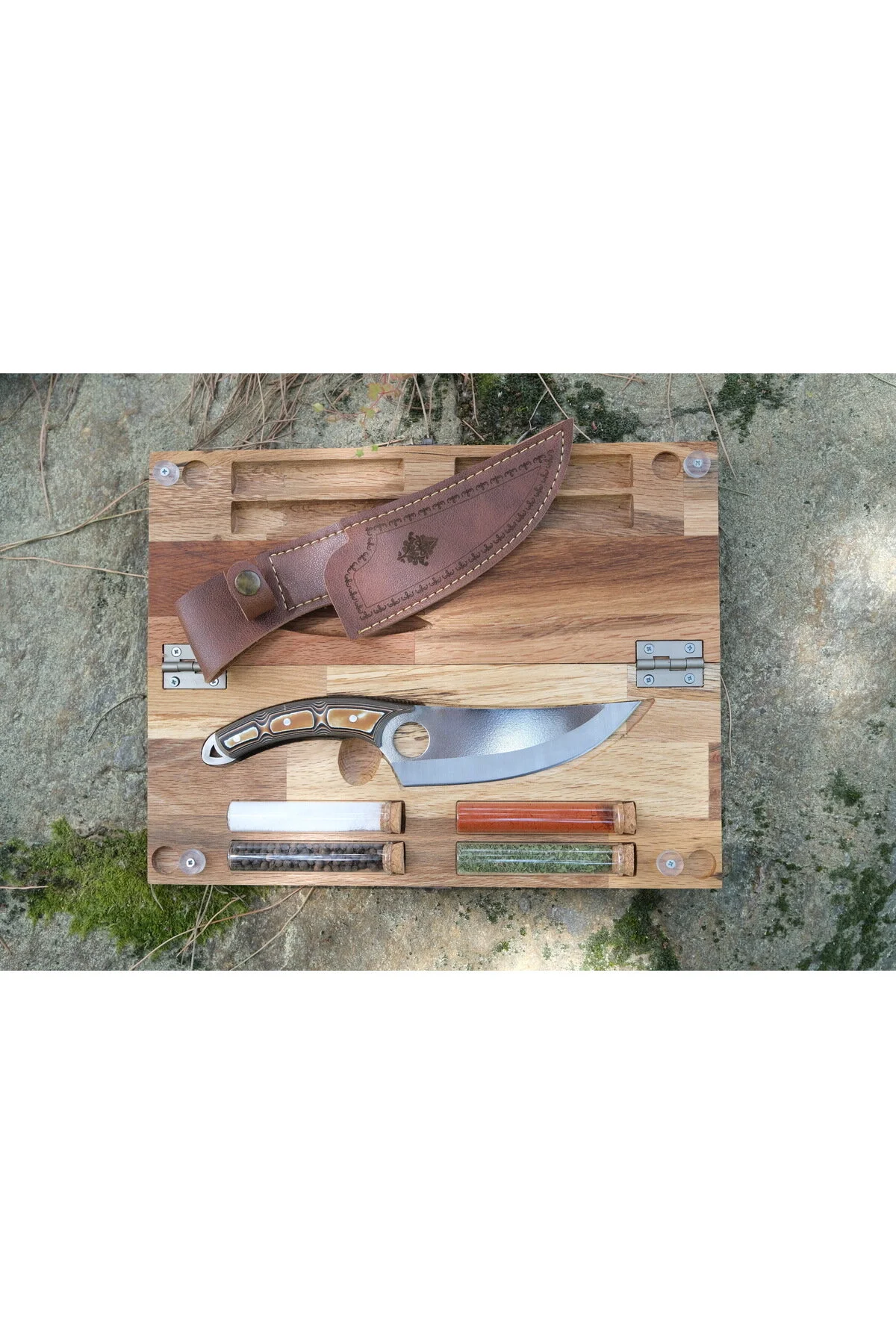 HAUSCRAFT Ahşap Kamp Kutusu, Kampçı Hediye Seti, Outdoor Saklama Kutusu