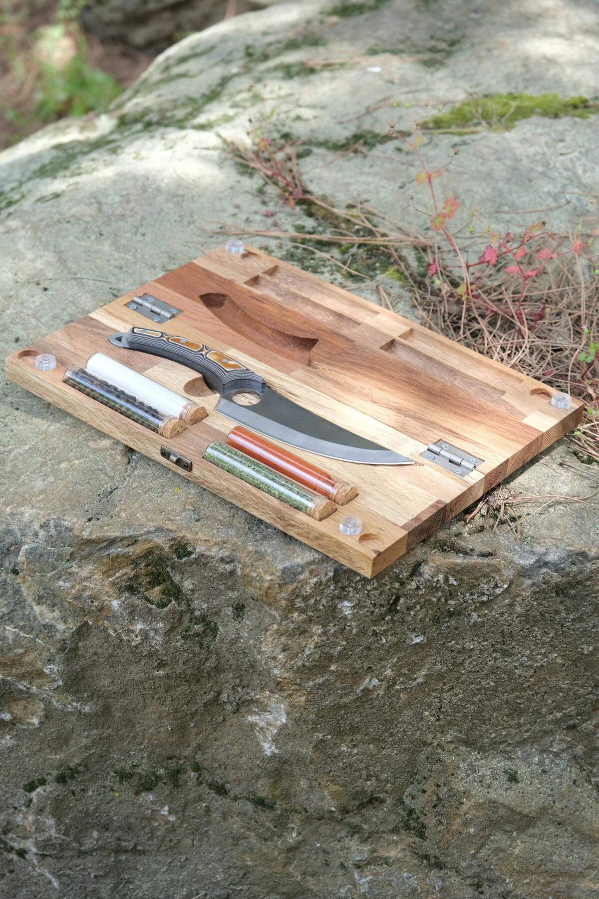 HAUSCRAFT Ahşap Kamp Kutusu, Kampçı Hediye Seti, Outdoor Saklama Kutusu