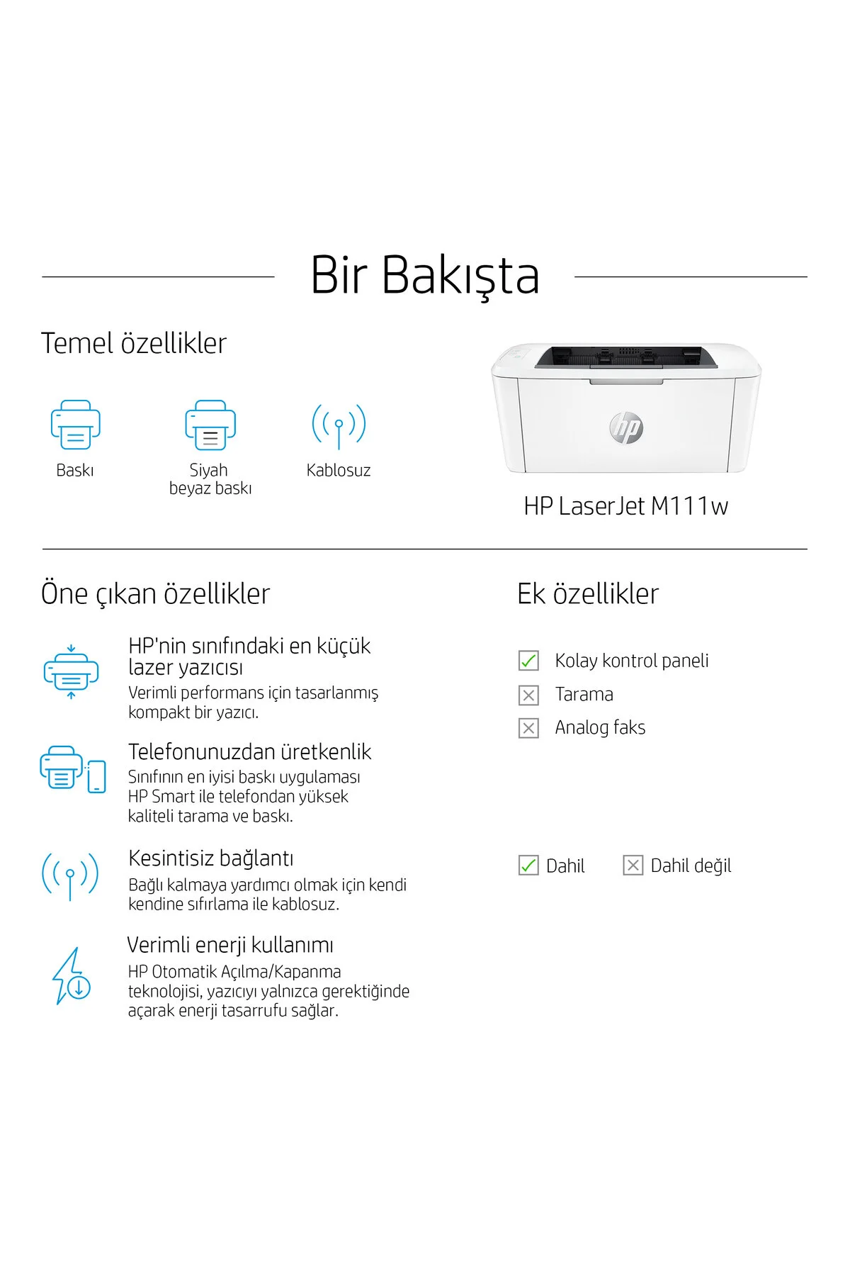 HP 7MD68A M111W Mono Wifi Lazer Yazıcı