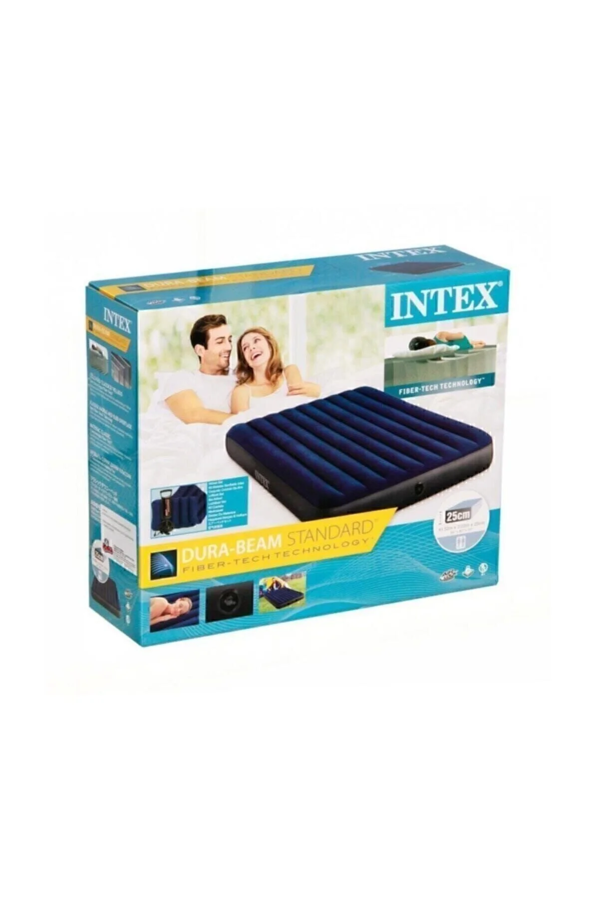 Intex Çift Kişilik Şişme Yatak 2 Yastık Pompa / Kamp Seti Yatak