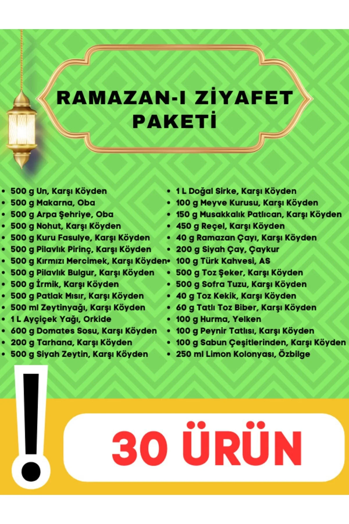 Karşı Köyden Ramazan-ı Ziyafet Ramazan Kolisi (yardım, Hediye, Erzak Kolisi)