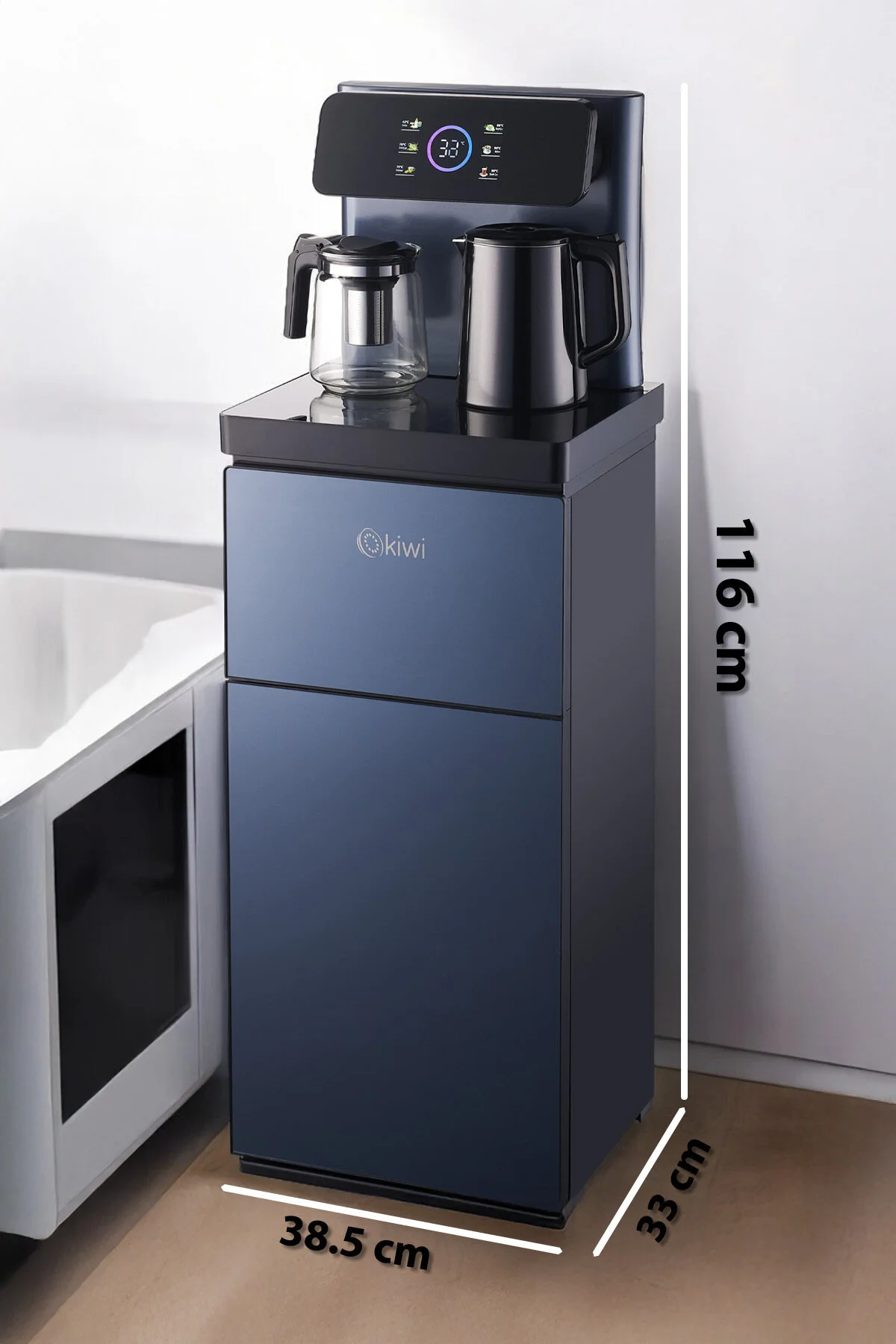 Kiwi Kwp-8570 Gizli Damacanalı , Dahili Otomatik Çaycılı, Sıcak Soğuk Dijital Su Sebili