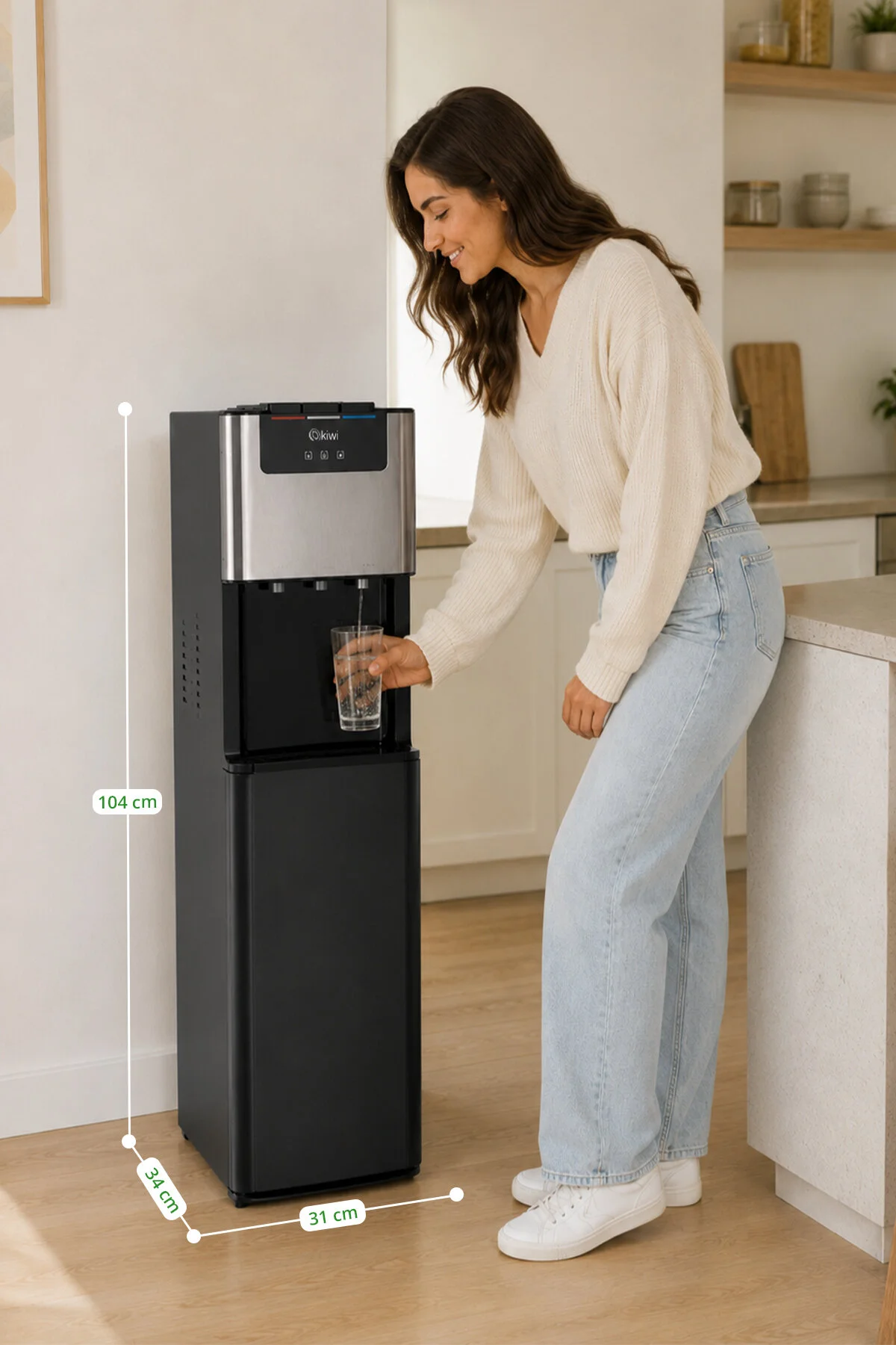 Kiwi Su Sebili Gizli Damacanalı ( Sıcak -Soğuk -Ilık ) Kwp-8555 Siyah