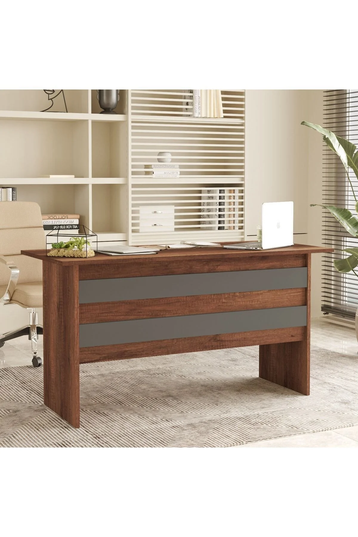 L'occi Concept Diego A 140 Cm Ofis Çalışma Masası Barok-antrasit