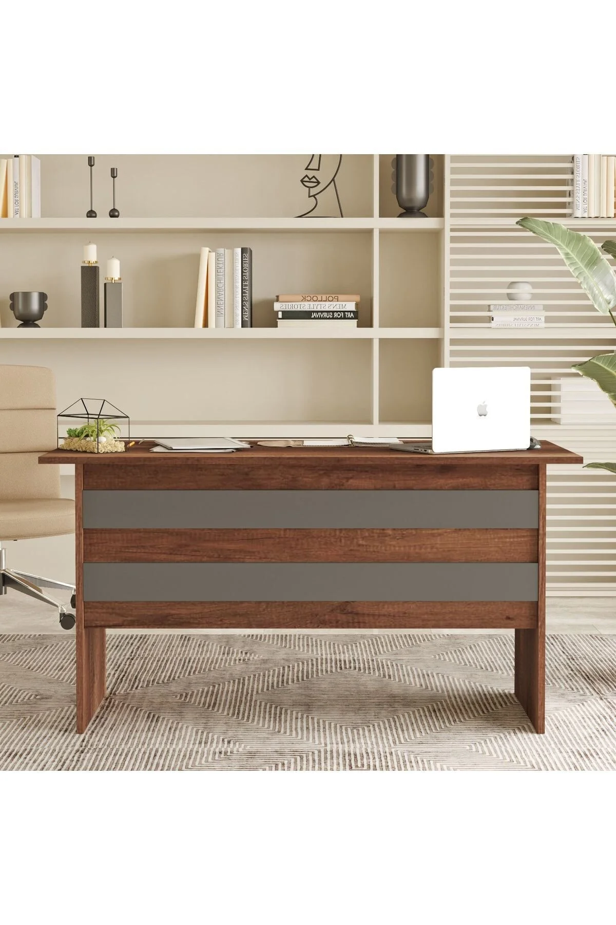L'occi Concept Diego A 140 Cm Ofis Çalışma Masası Barok-antrasit