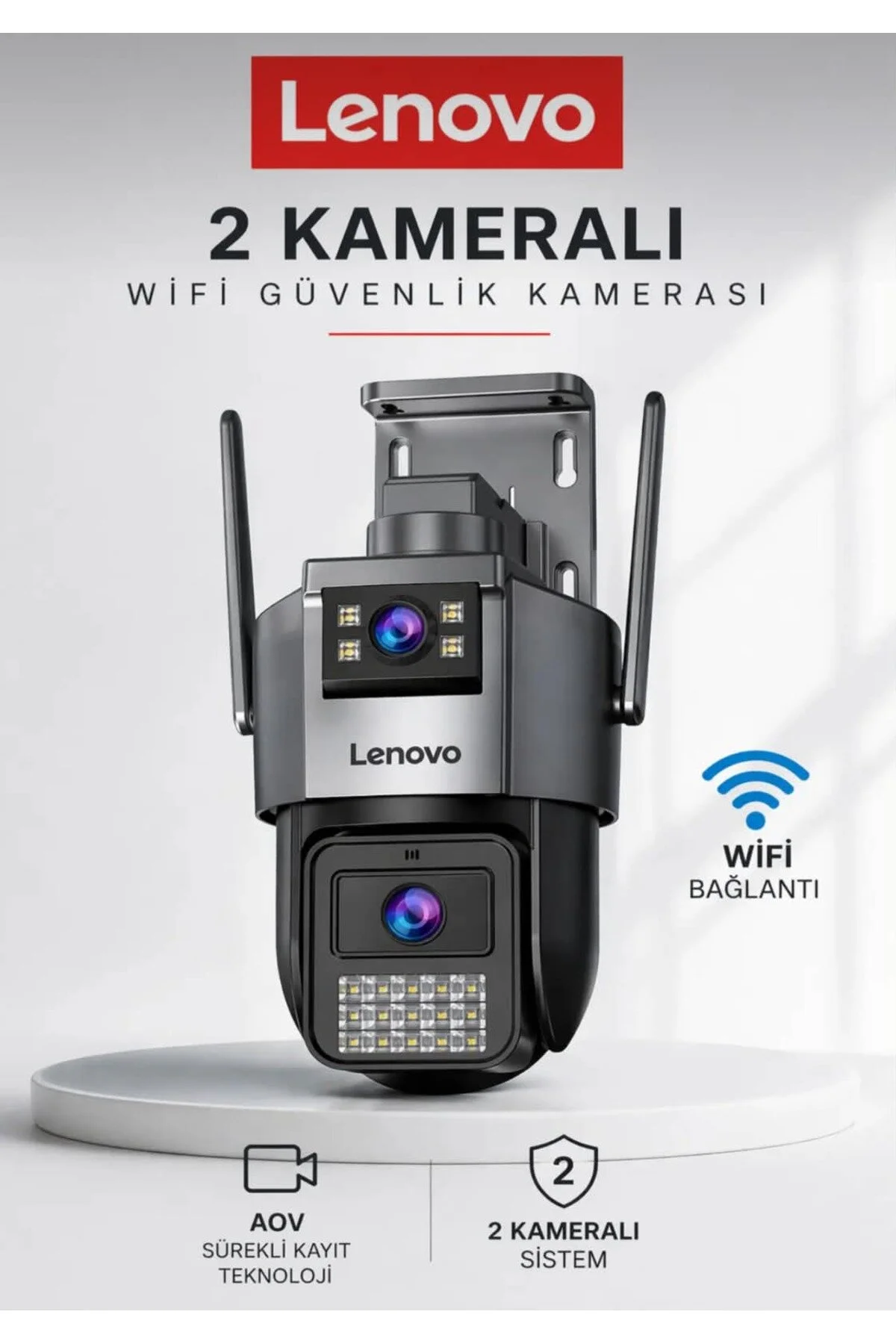 LENOVO X9T - 360° WIFI Smart Güvenlik Kamerası 6MP - Hareket Algılama