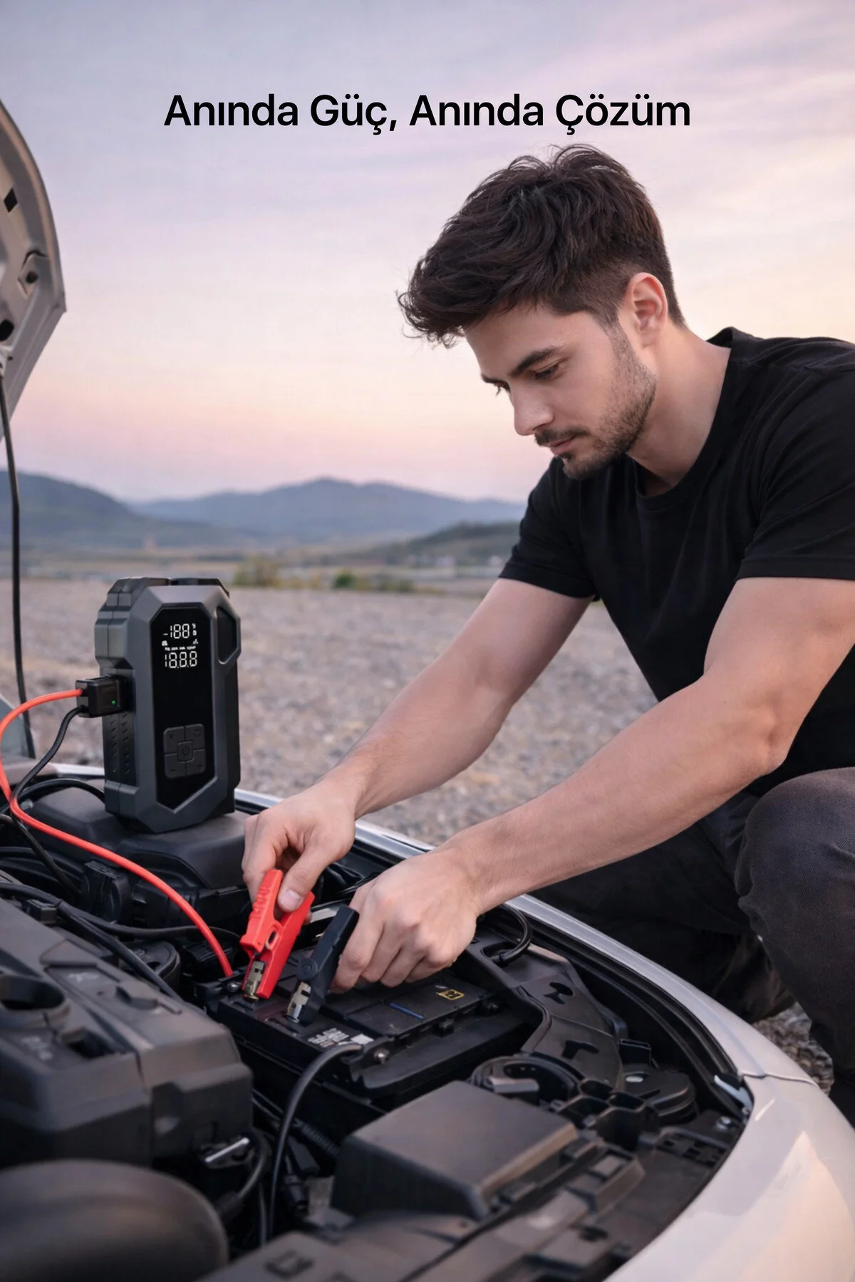 METONTECH 4 in 1 Şarjlı Akü Takviye Cihazı | 16.000 mAh | Akım Koruma | Güçlü Seri | Lastik Şişirme, LED Fener