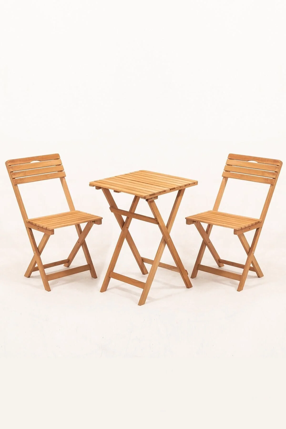 Meya Dekor Minderli Balkon Bahçe Mutfak 3'lü Bistro Set Katlanır Masa sandalye 50x50