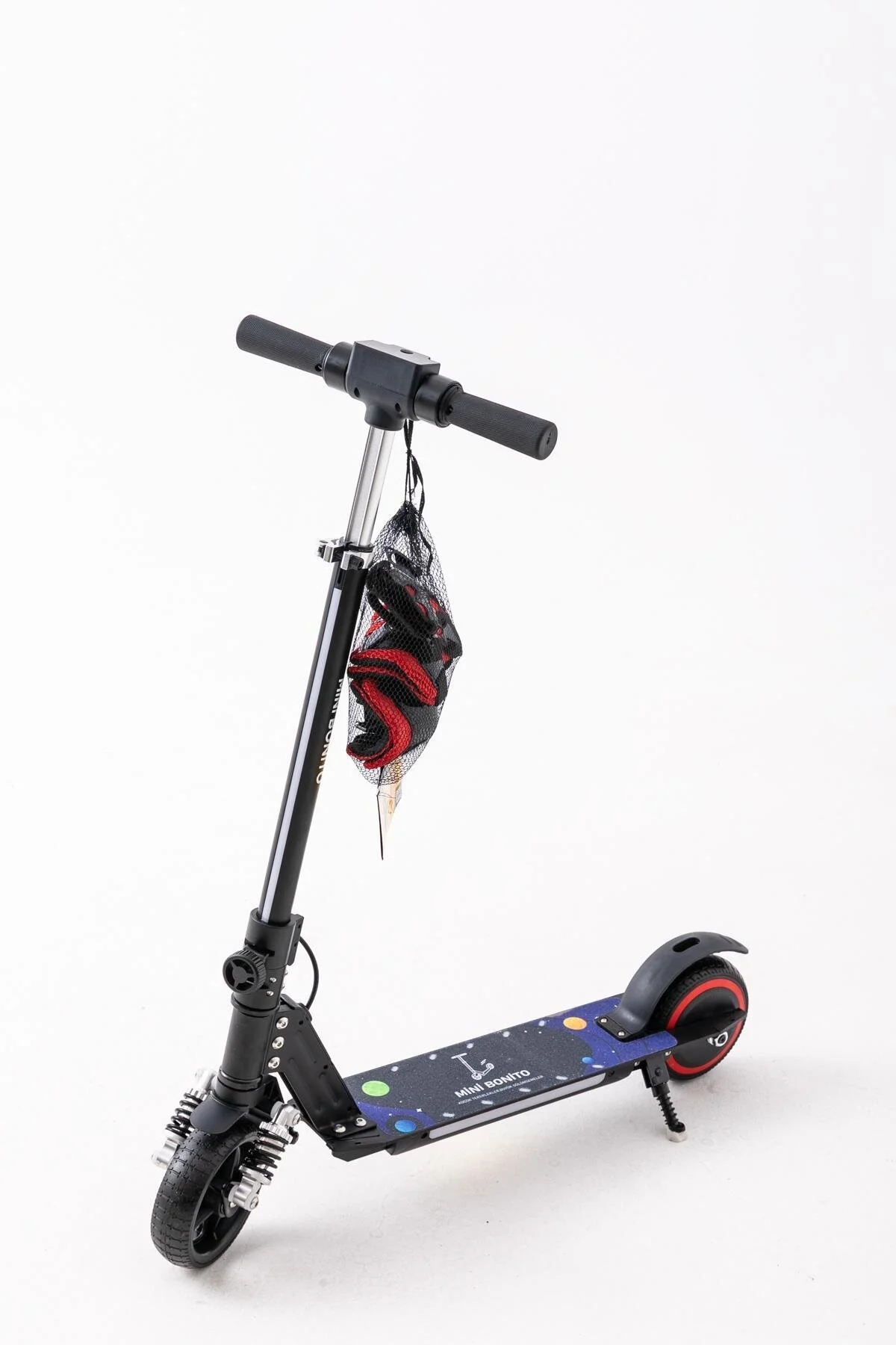 MODAONN MİNİ BONİTO Çocuk Katlanabilir, LED Işıklı, Amortisörlü Elektrikli Scooter – Ayarlanabilir Direksiyo