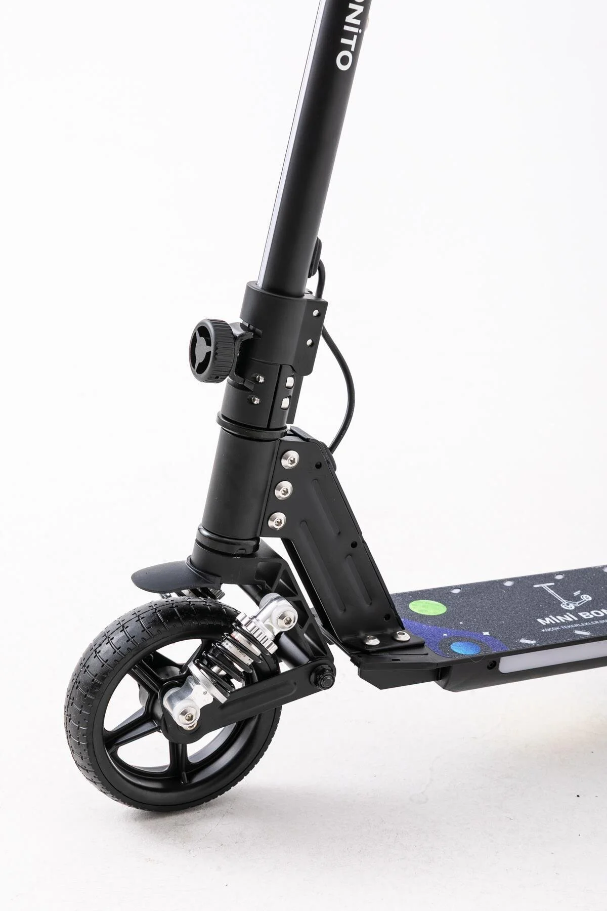 MODAONN MİNİ BONİTO Çocuk Katlanabilir, LED Işıklı, Amortisörlü Elektrikli Scooter – Ayarlanabilir Direksiyo