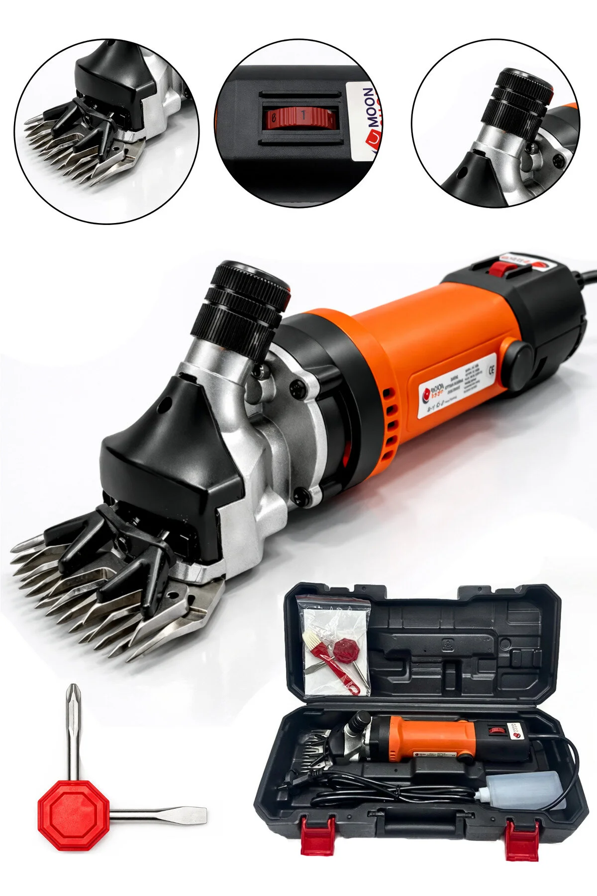 MOONSHOP Pro Alman Seri Metal Şanzuman Devir Ayarlı Profesyonel Koyun Kırpma Makinesi....