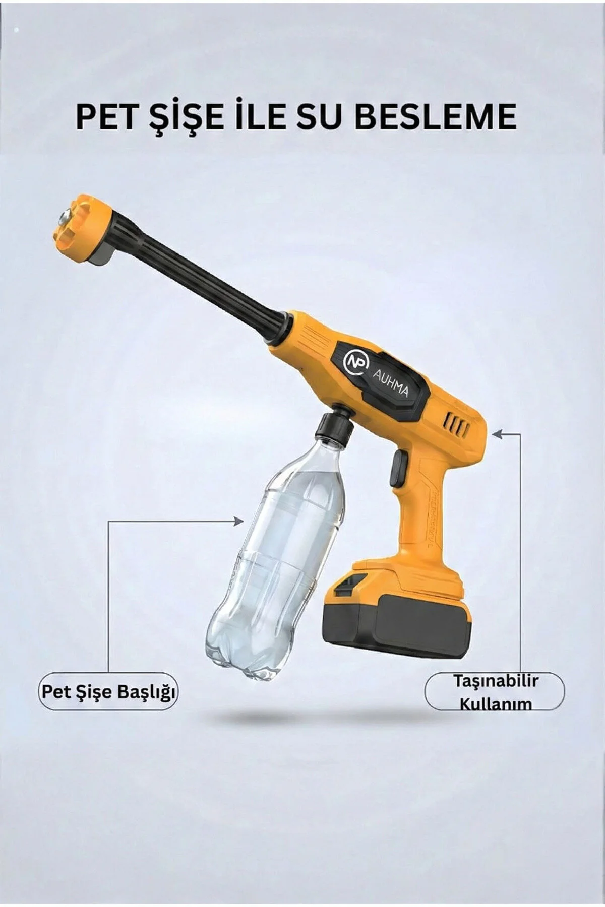 NPO AUHMA ACR07S Reel 203PSI Çift Akülü Yeni Nesil Motor 12 Parça Profesyonel Oto Yıkama Tabancası