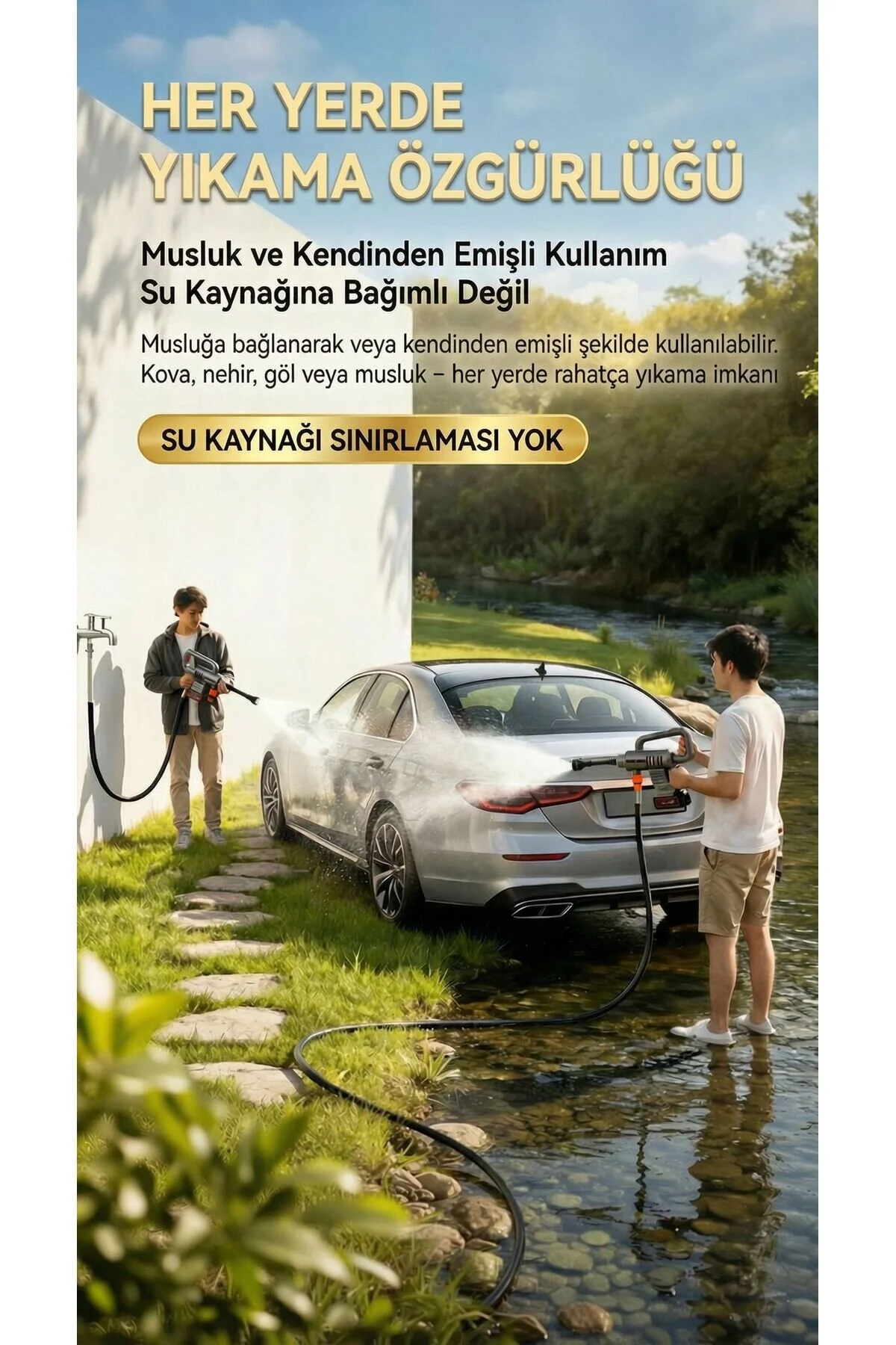 okaoda 🔥 4820 fırçasız motor çift pil Şarjlı Yüksek Basınç oto araba yıkama ve bahçe temiz makinesi