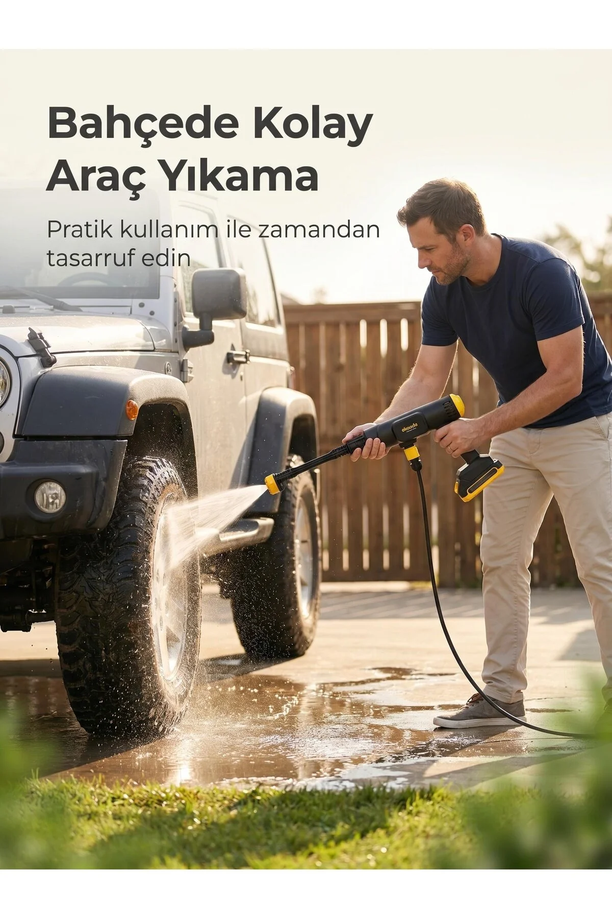 okaoda 💰Yeni Çift Pil Oto Araba Bahçe Klima Halı Ağacı Sulama Şarjlı Yüksek Basınç Yikama Tabancasi Makine
