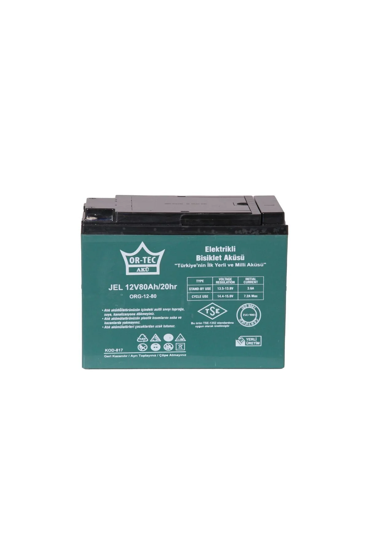 Ortec 12v 80 Ah Jel Elektrikli Bisiklet Aküsü