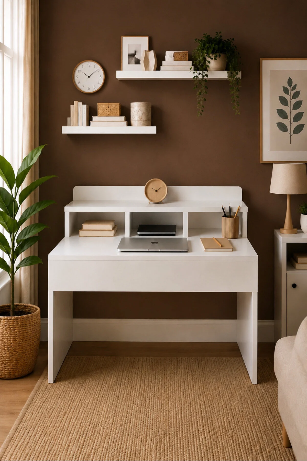OVİS HOME MD02 Çalışma Masası Çekmeceli Beyaz