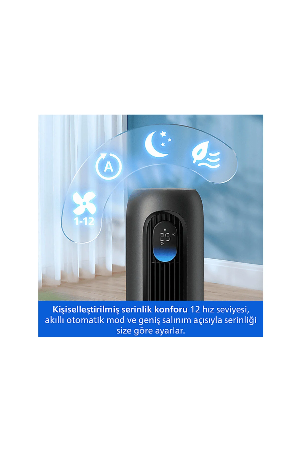 Philips 7000 Serisi CX7550/01 Kule Tipi Vantilatör Siyah