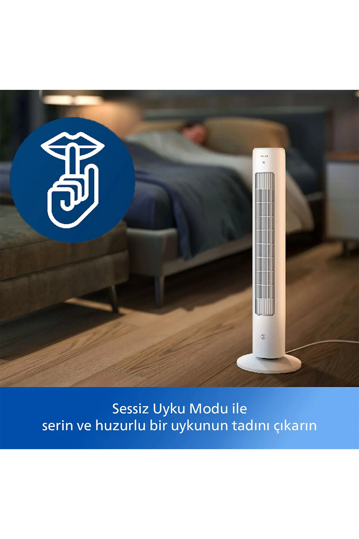 Philips CX5535/00 5000 Serisi Kule Tipi Vantilatör, Uzaktan Kumanda, Aroma Difüzyonu, 40 W, 28 dB, 2230 m3/sa