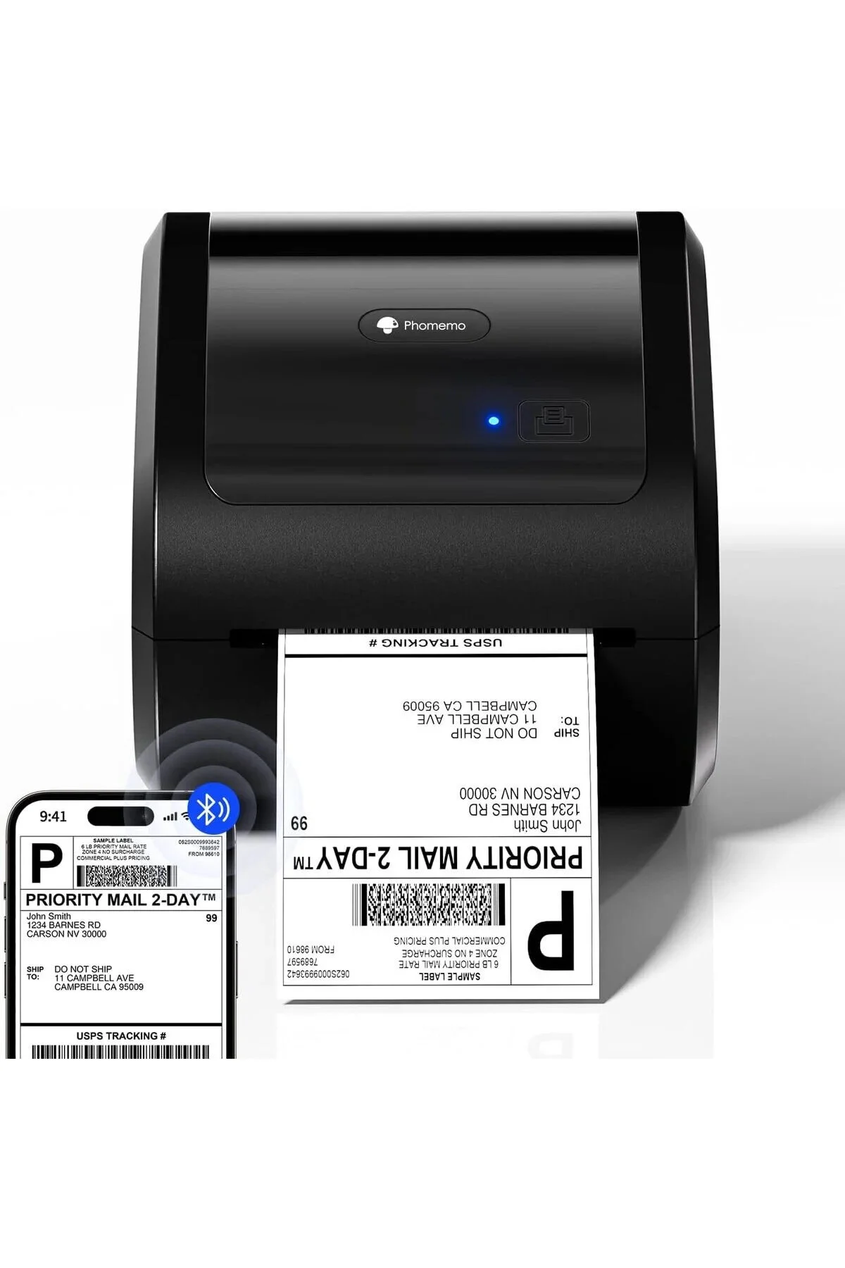 Phomemo D520-BT Bluetooth+USB Termal Yazıcı, Siyah - Barkod/Adres/Posta Etiketi, Pazaryerleri İle Uyumlu