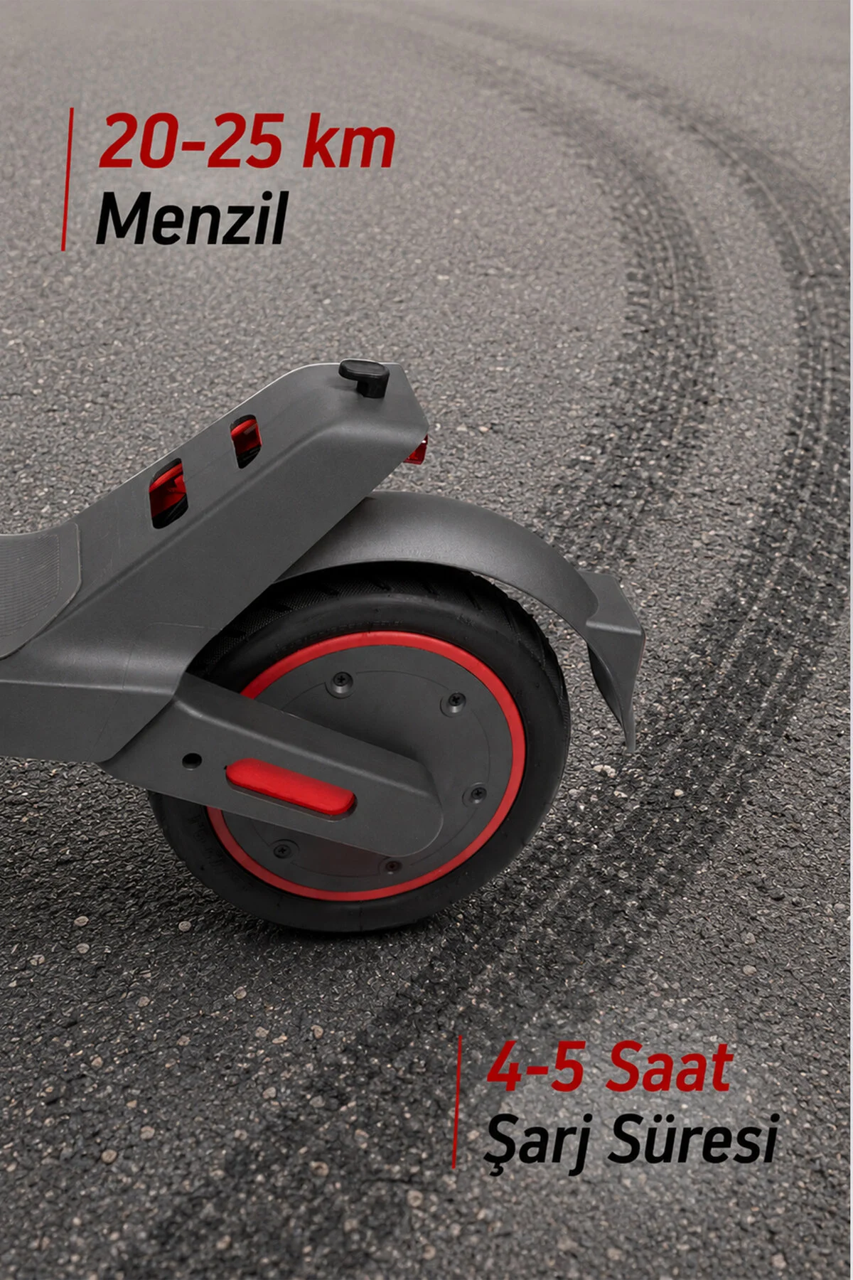 PiranTech A1 Elektrikli Scooter 350W – 500W Kırmızı | Mobil Uygulama | Katlanabilir