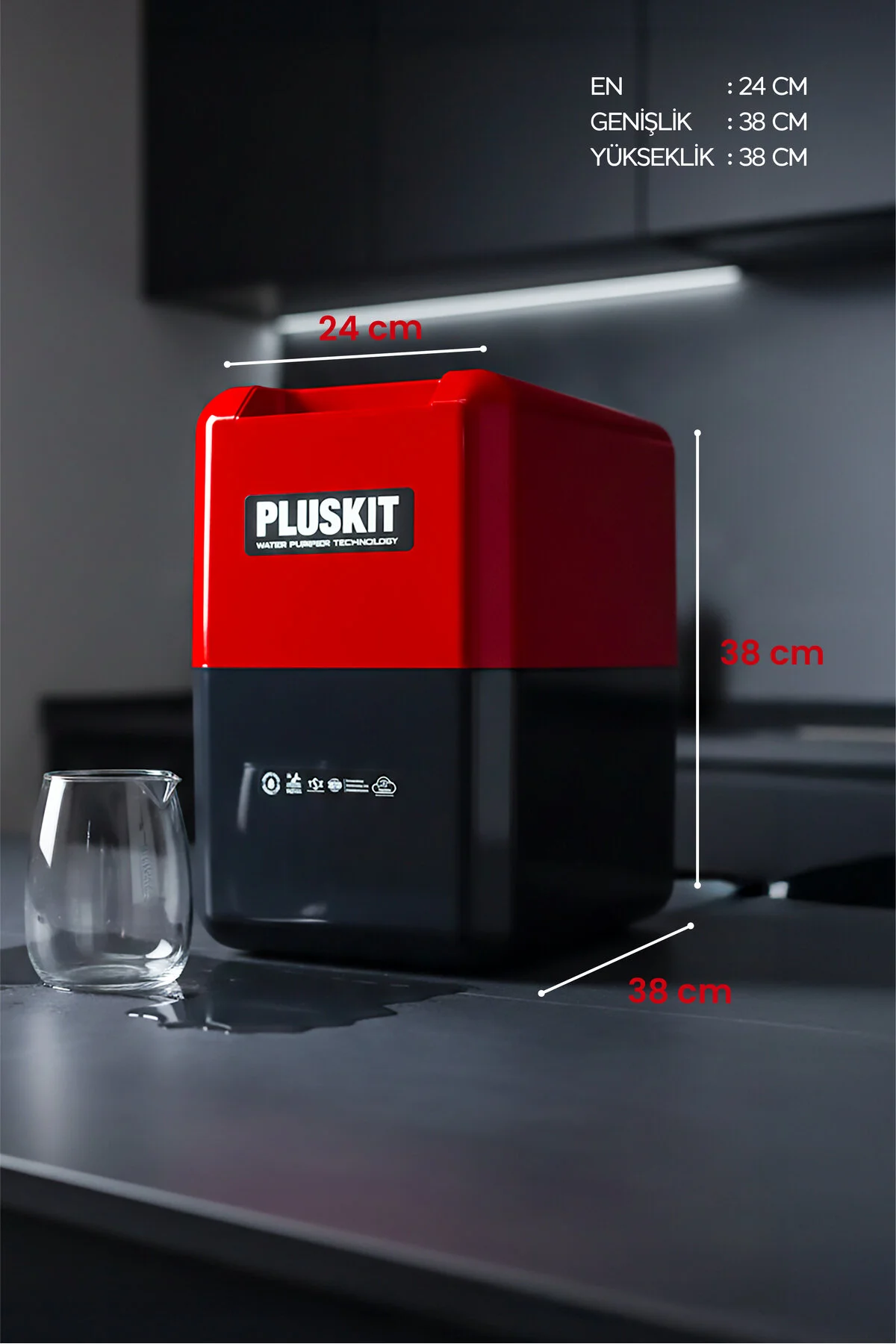 PLUSKIT 15 Aşamalı 80 Gpd Membranlı 8 L Çelik Tanklı Su Arıtma Cihazı