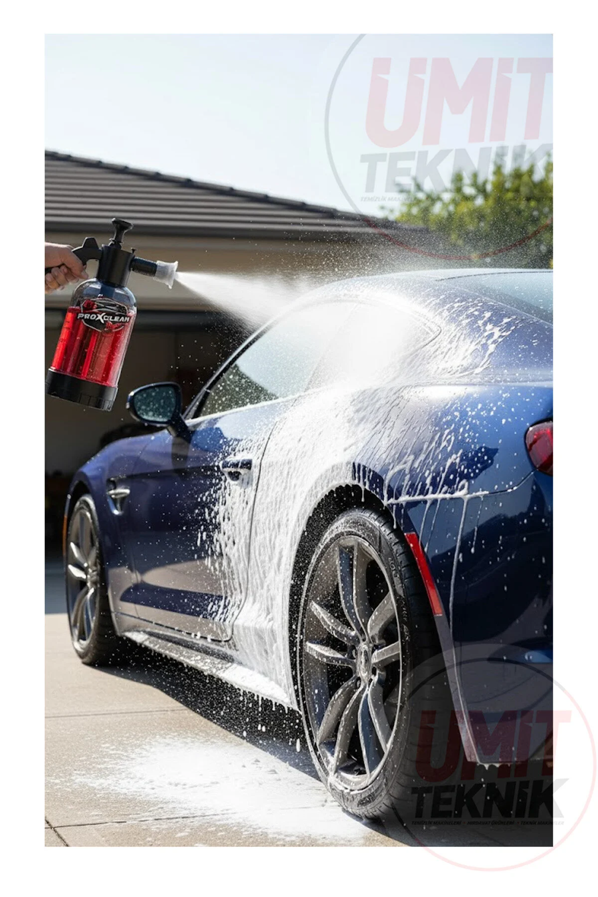 PROXCLEAN Premium Turbo Vakumlu Kablosuz Mini Araç Süpürgesi | Köpük Atan Pompa | Teleskopik Mikrofiber Takım