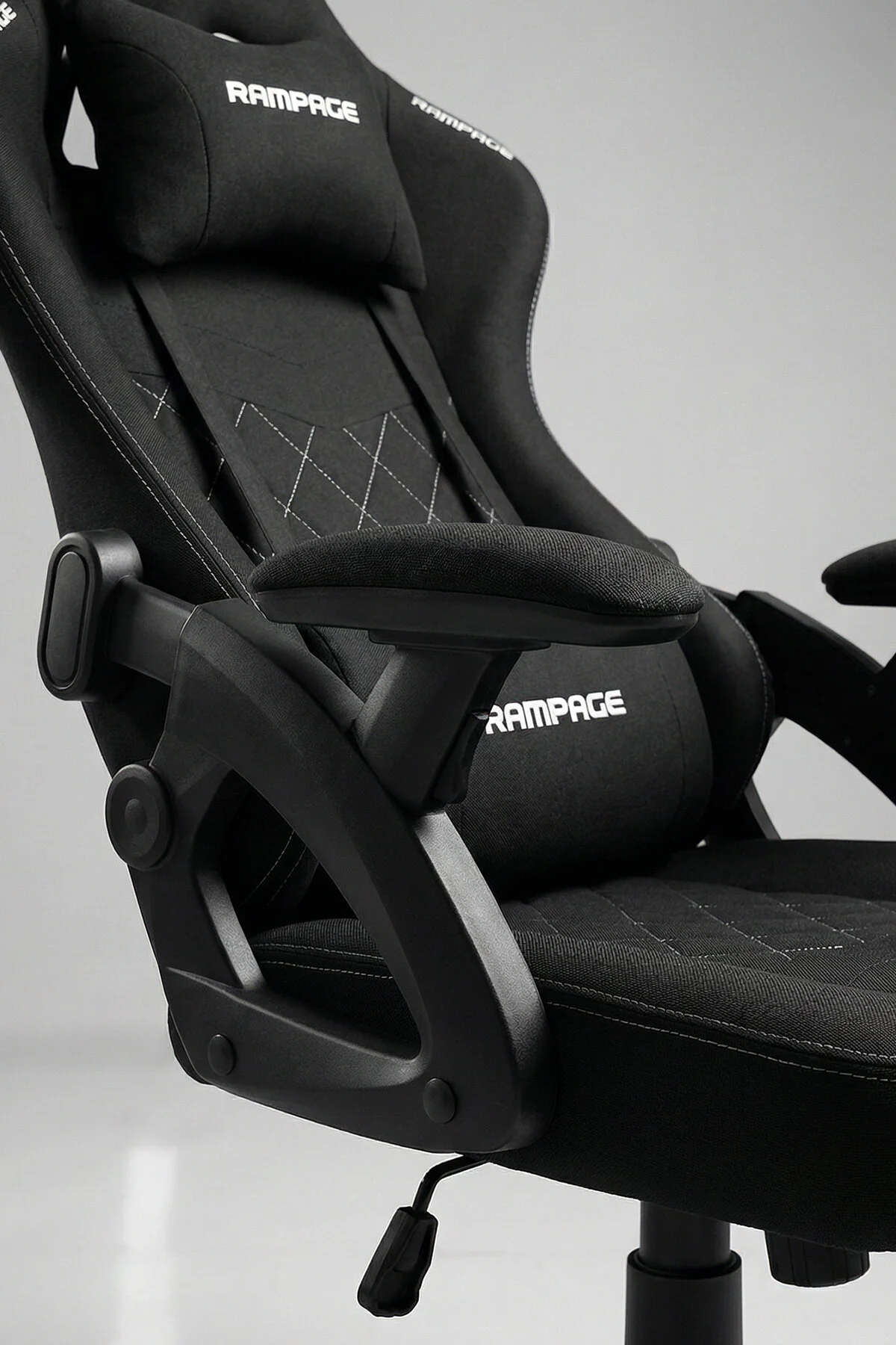 Rampage Nox Terletmez Kumaş Siyah/Gri Oyuncu Koltuğu - KL-R43