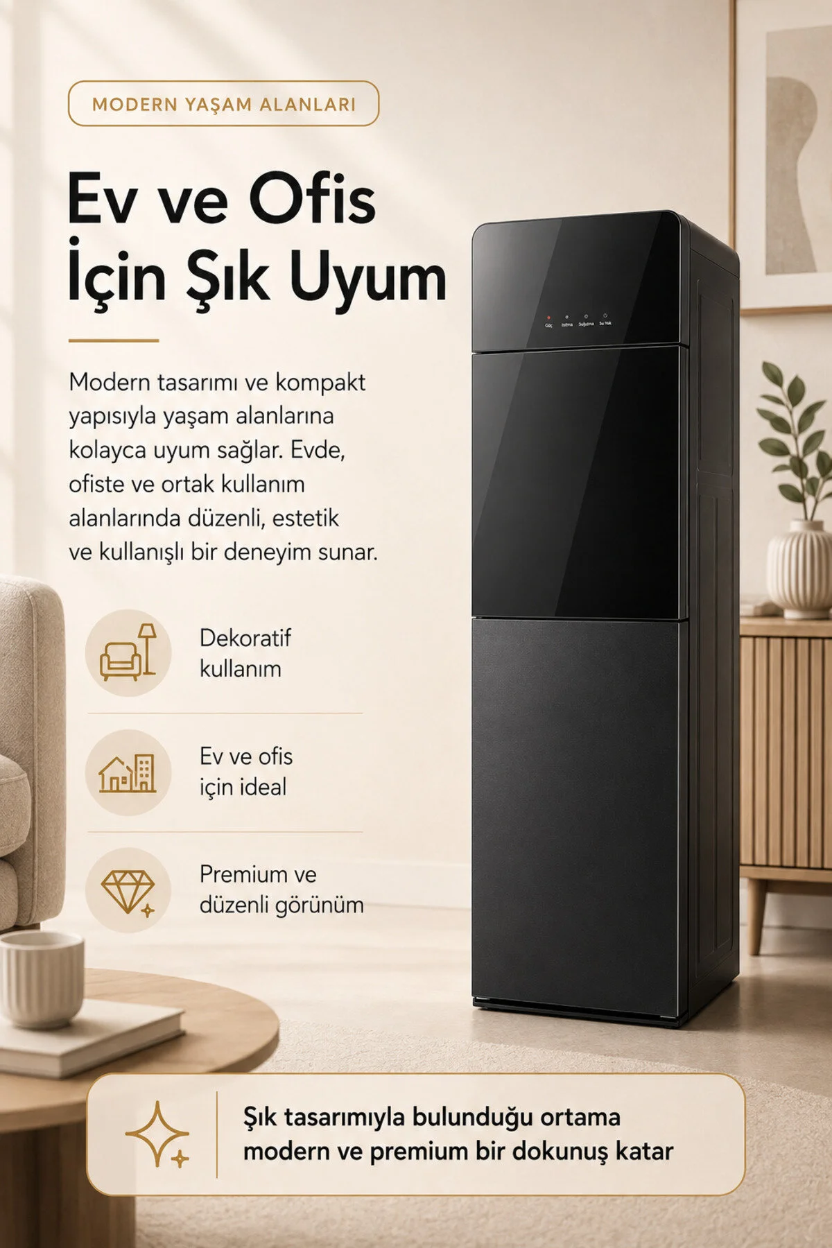 ROBO Gizli Damacanalı Sıcak Soğuk Su Sebili – Kapaklı Tasarım, Paslanmaz Çelik Hazne, Ev ve Ofis Tipi