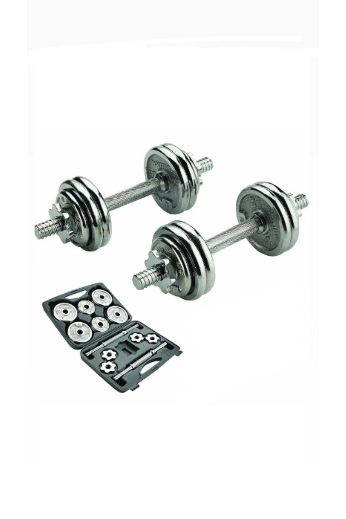 SLİPT Ckspor 15 Kg Krom Dumbell Seti Çantalı Döküm Plaka Dambıl Seti Cks15