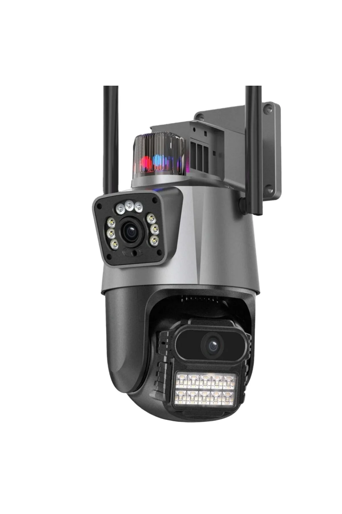 SmartVision Wifi Ptz Kamera 6 Megapixel Ultra Hd Çift Kameralı Dış Cephe Alarmlı Güvenlik Kamera Sistem