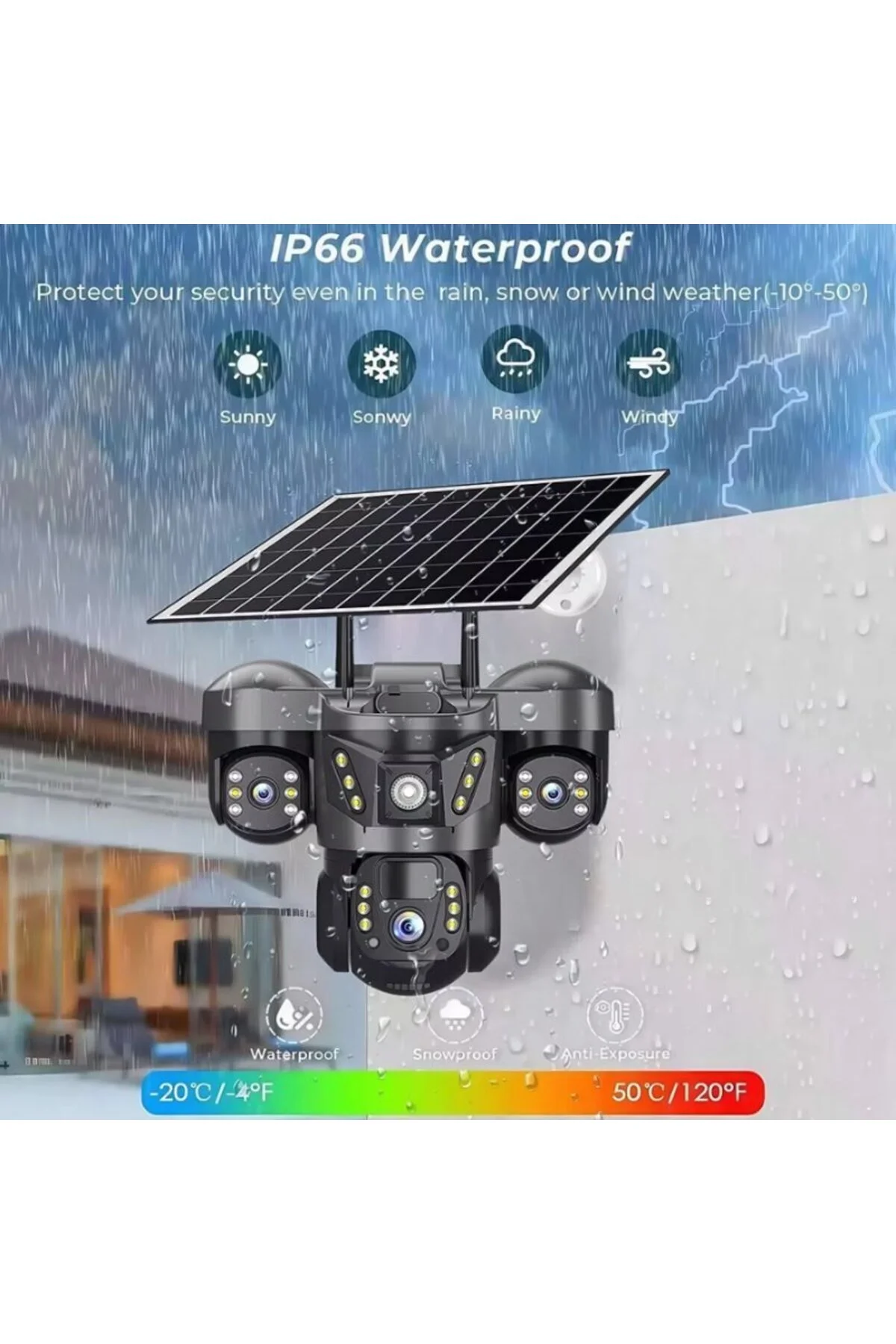 SONREİR RX66G Solar Güvenlik Kamerası Türkçe 4G Sim Kartlı PTZ Hareketli Gece Görüşlü Güneş Panelli Kamera