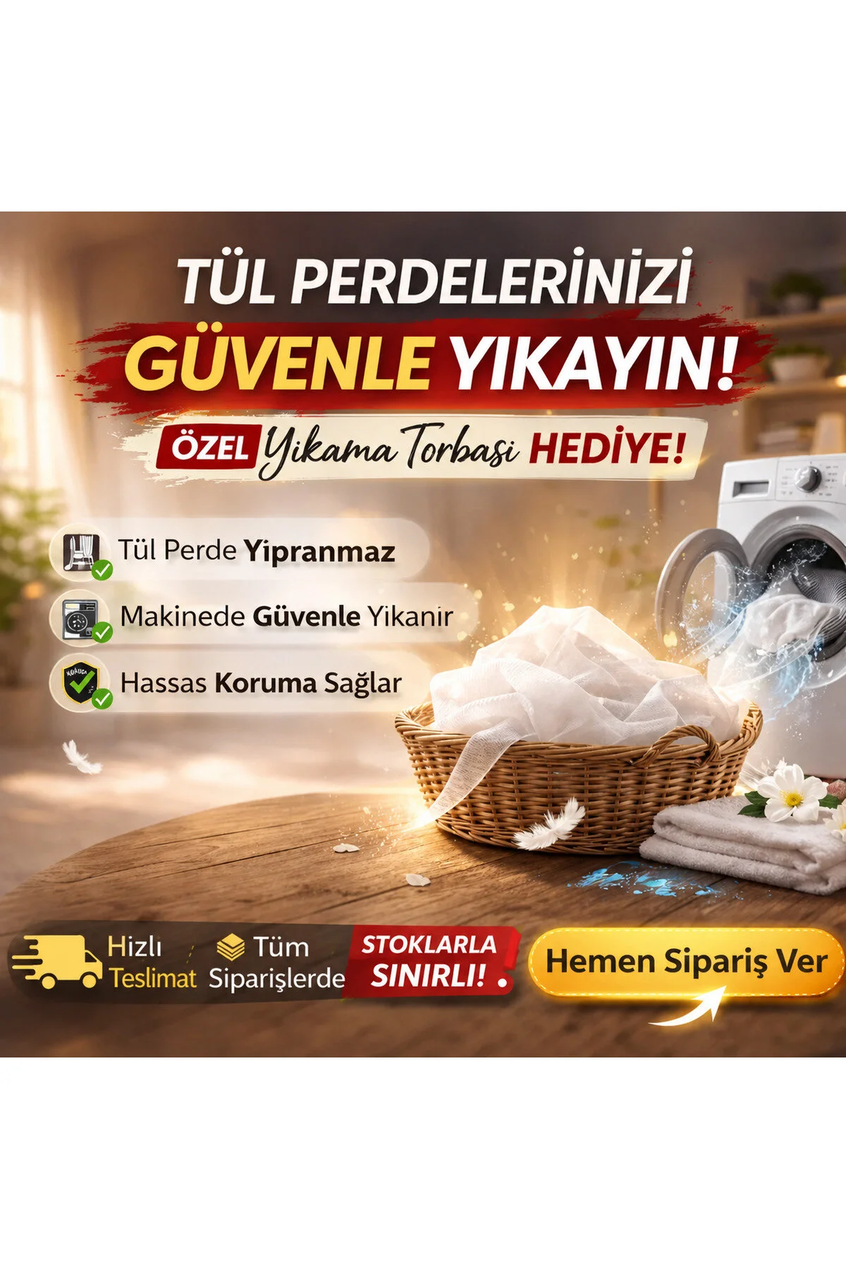 Storlant Mat Bambu Orta Gramajlı 1/3 Sık Pileli Ütü Gerektirmez Tül Perde | Sade ve Kaliteli Dokuma