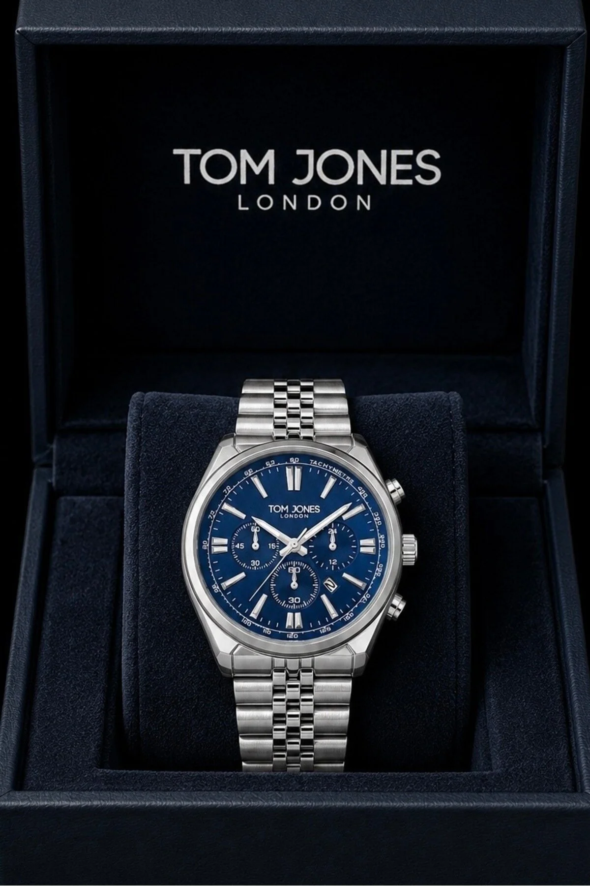 Tom Jones London ERKEK KOL SAAT GÜMÜŞ MAVİ RENK ORJİNAL KALİTELİ ÇELİK SU GECİRMEZ 3ATM 2 YIL GARANTİLİ FATURALI