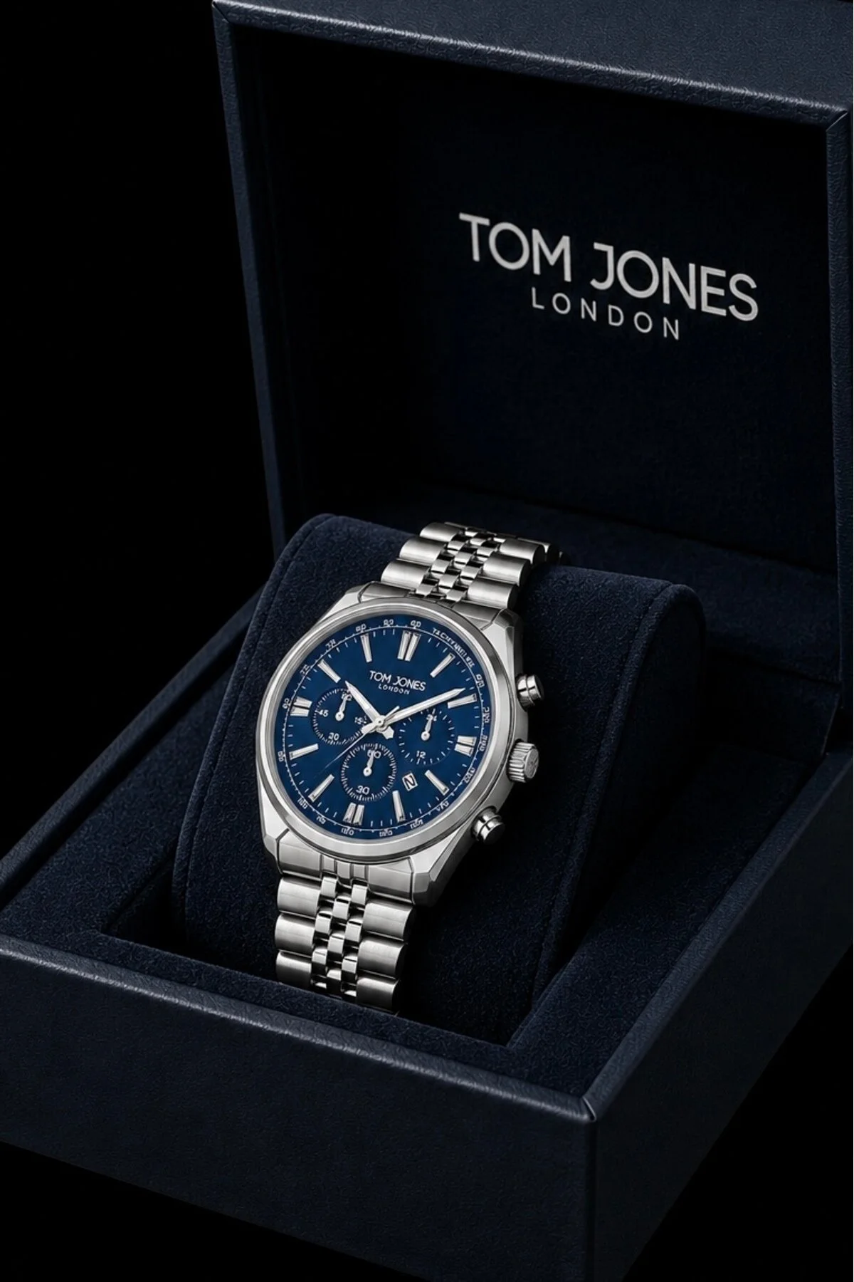 Tom Jones London ERKEK KOL SAAT GÜMÜŞ MAVİ RENK ORJİNAL KALİTELİ ÇELİK SU GECİRMEZ 3ATM 2 YIL GARANTİLİ FATURALI