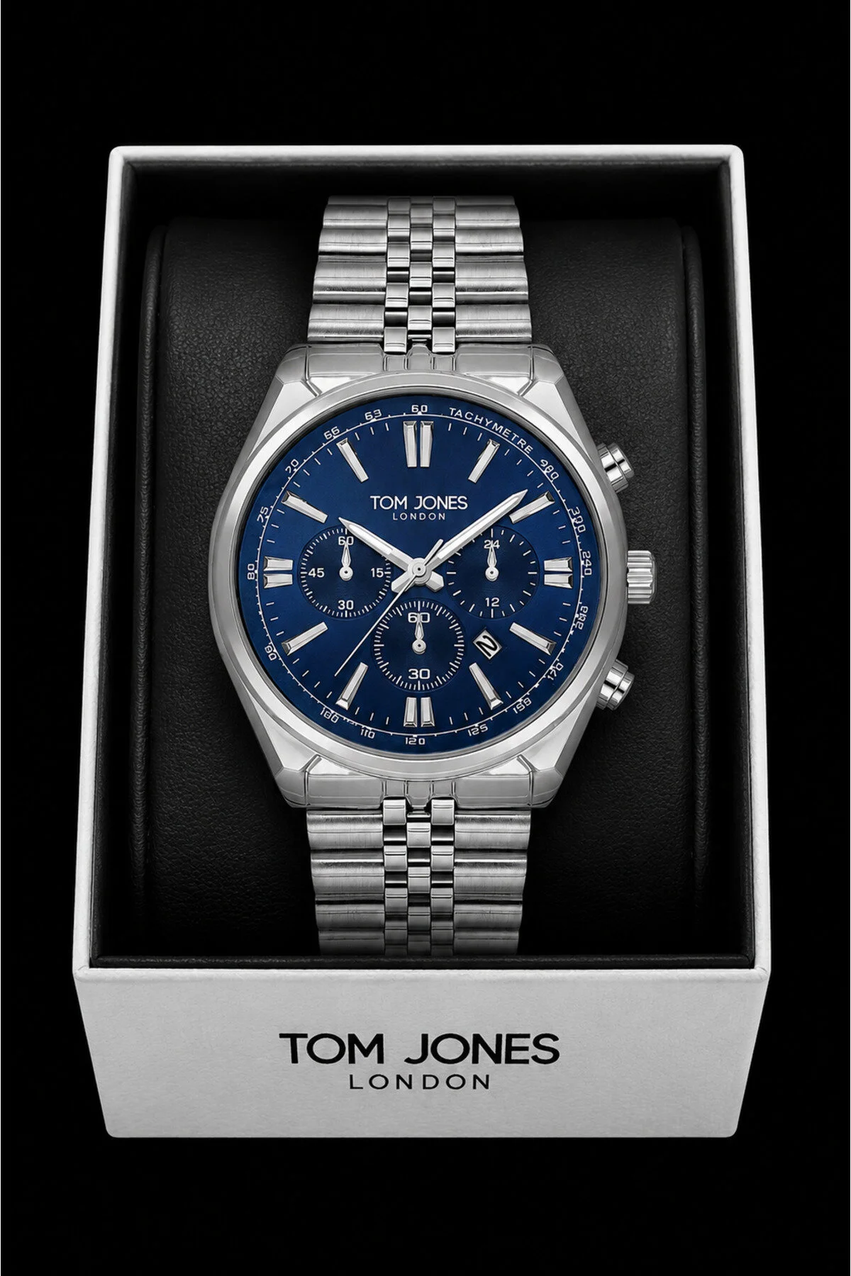 Tom Jones London ERKEK KOL SAAT GÜMÜŞ MAVİ RENK ORJİNAL KALİTELİ ÇELİK SU GECİRMEZ 3ATM 2 YIL GARANTİLİ FATURALI