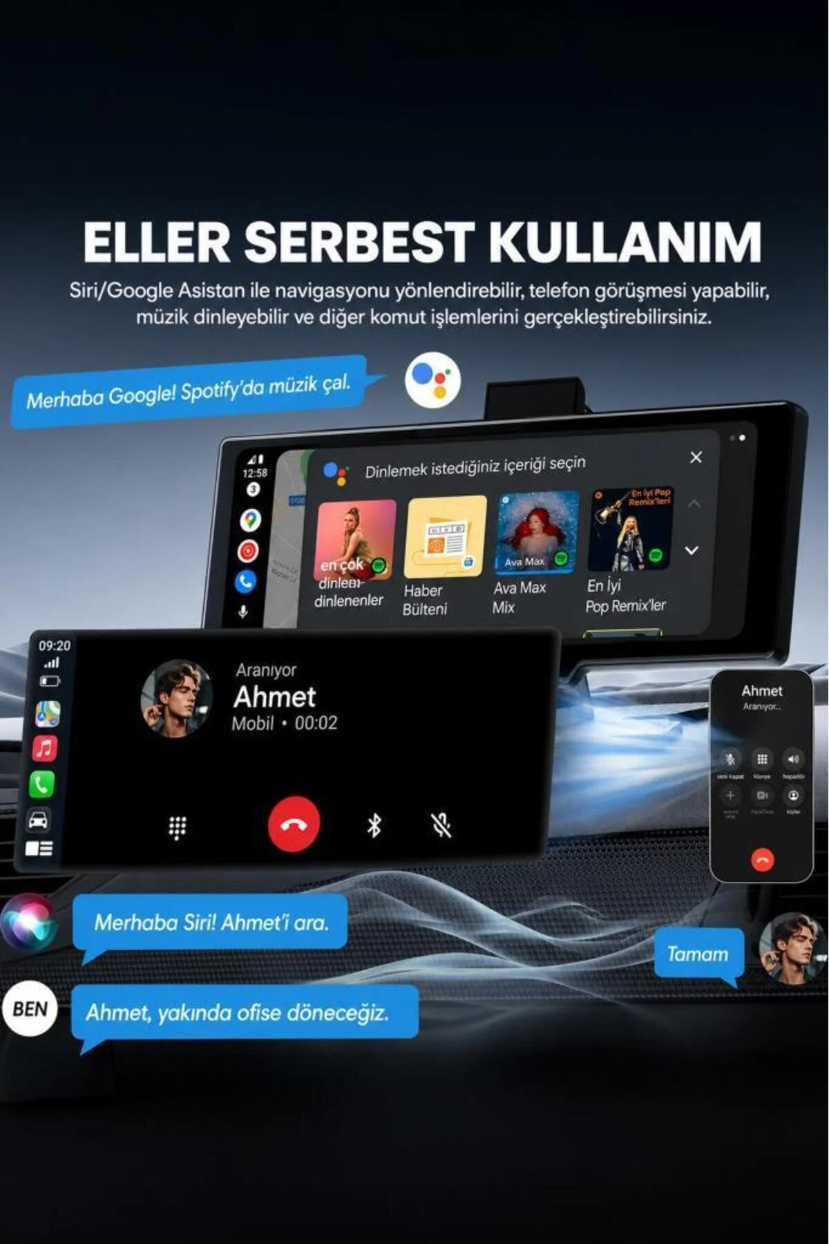 Torima Araç Kamerası Ön Arka Wifi Bluetooth 4K Carplay T94c41