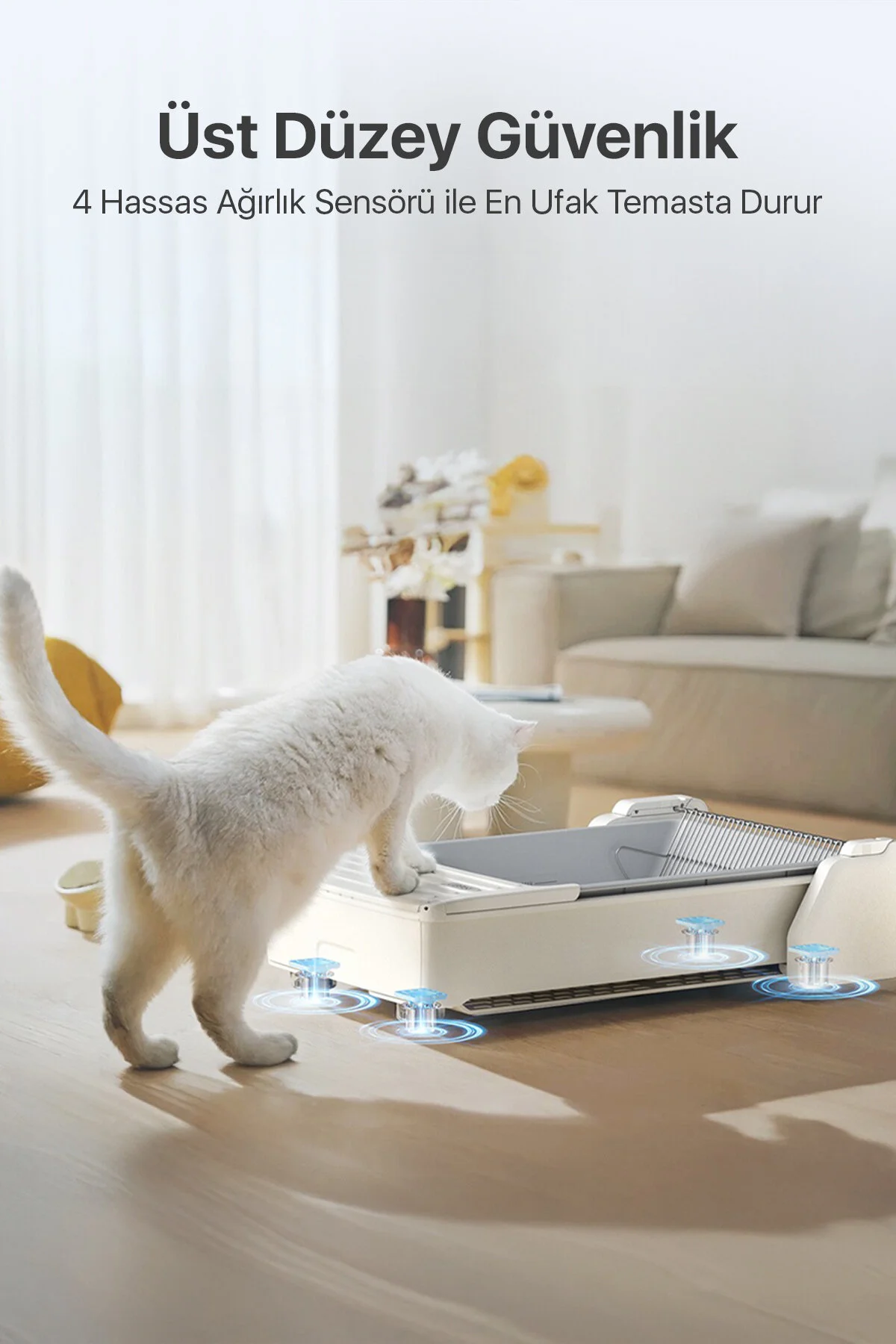 UBPet C31 Açık Tasarımlı Otomatik Akıllı Kedi Tuvaleti | APP Kontrollü, Otomatik Temizleme, 38 dB Sessiz